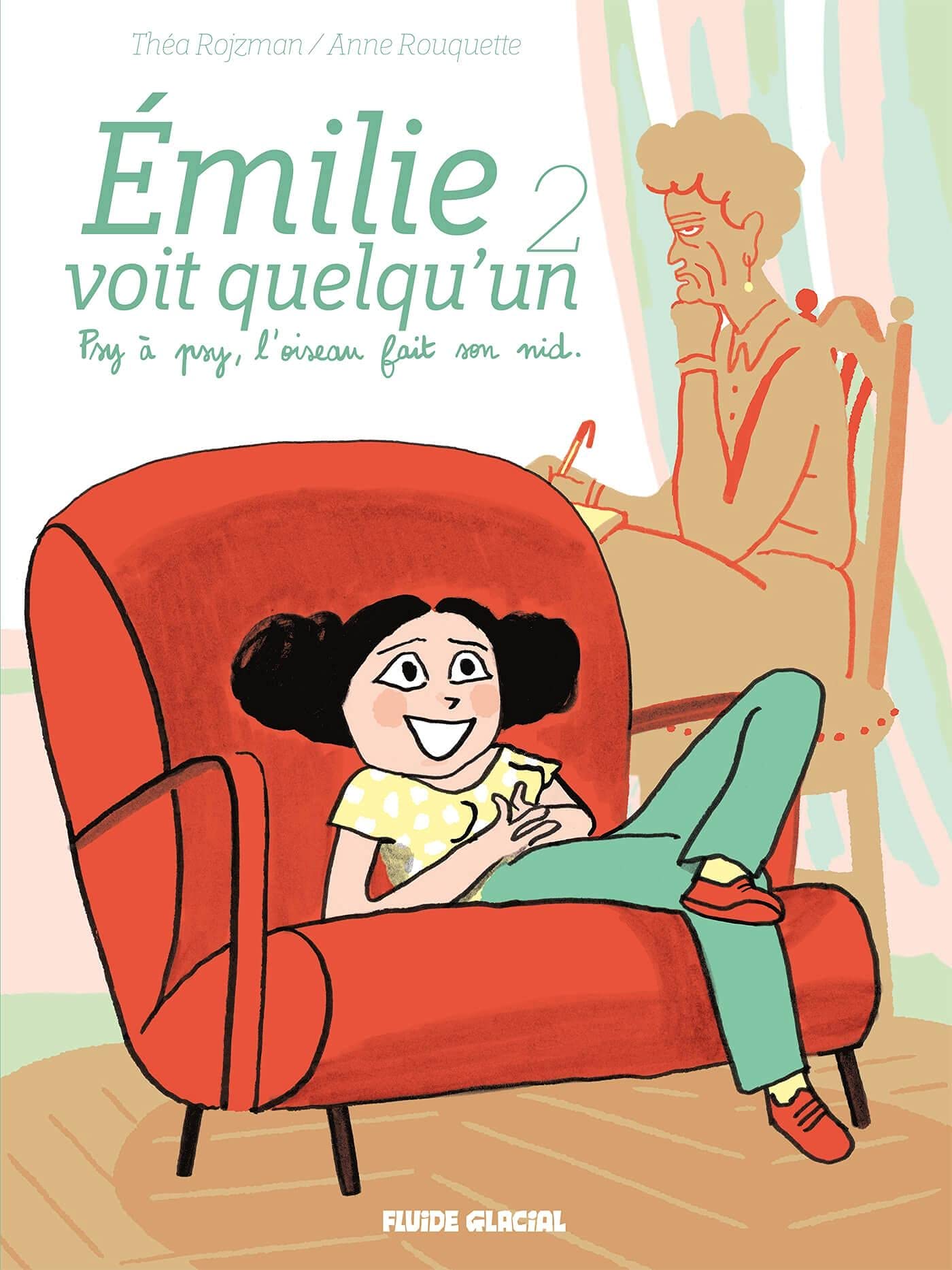jaquette album Émilie voit quelqu'un - Tome 02 - Psy à psy, l'oiseau fait son nid