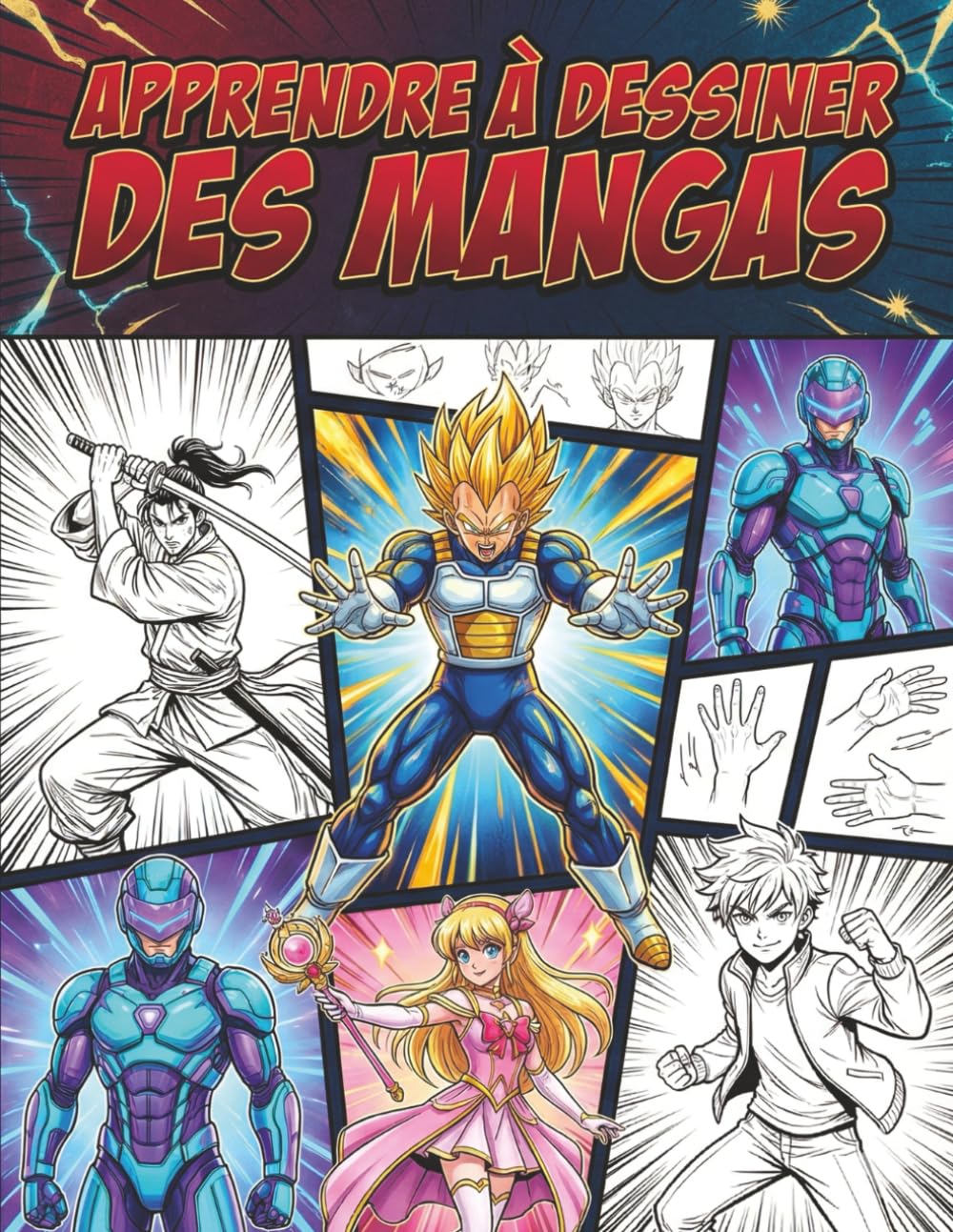 jaquette album Apprendre à dessiner des mangas: Le cadeau parfait pour les fans de mangas – visages, corps et expressions décomposés visuellement