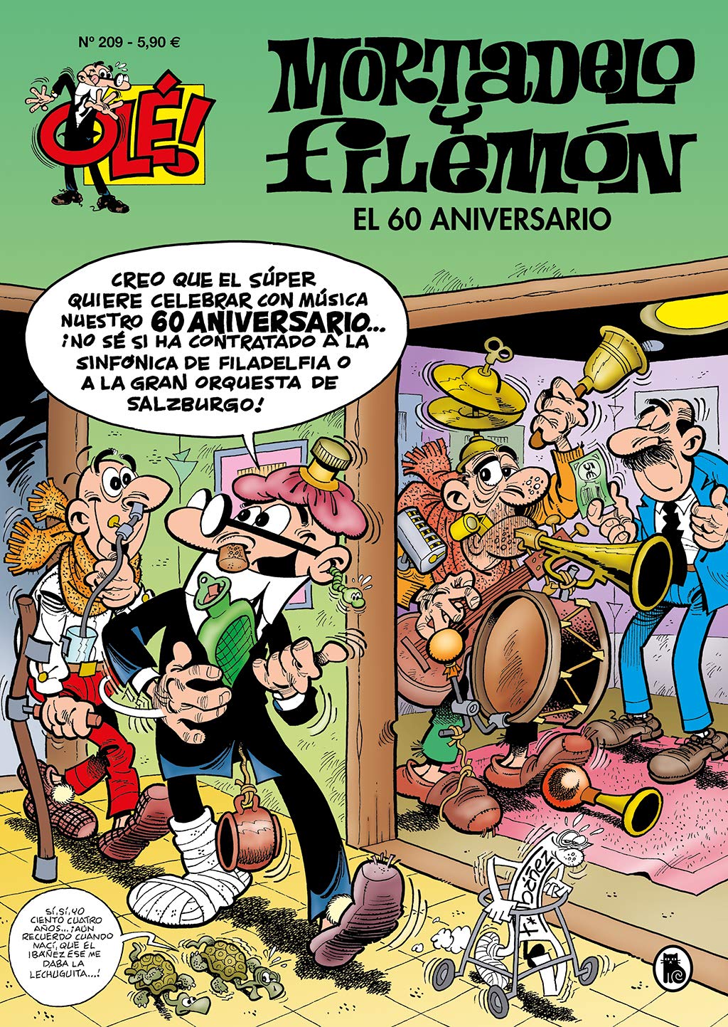 jaquette album Mortadelo y Filemón. El 60 aniversario (Olé! Mortadelo 209)