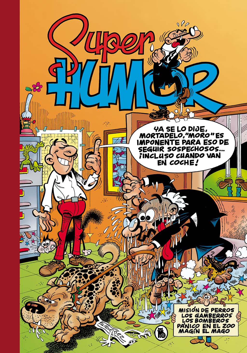 jaquette album Misión de perros | Los Gamberros | Los bomberos | Pánico en el Zoo | Magín el mago (Súper Humor Mortadelo 13)