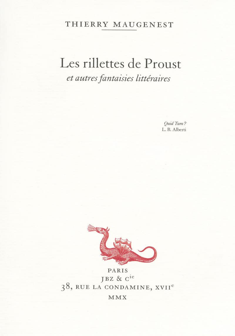 jaquette album Les rillettes de Proust et autres fantaisies littéraires