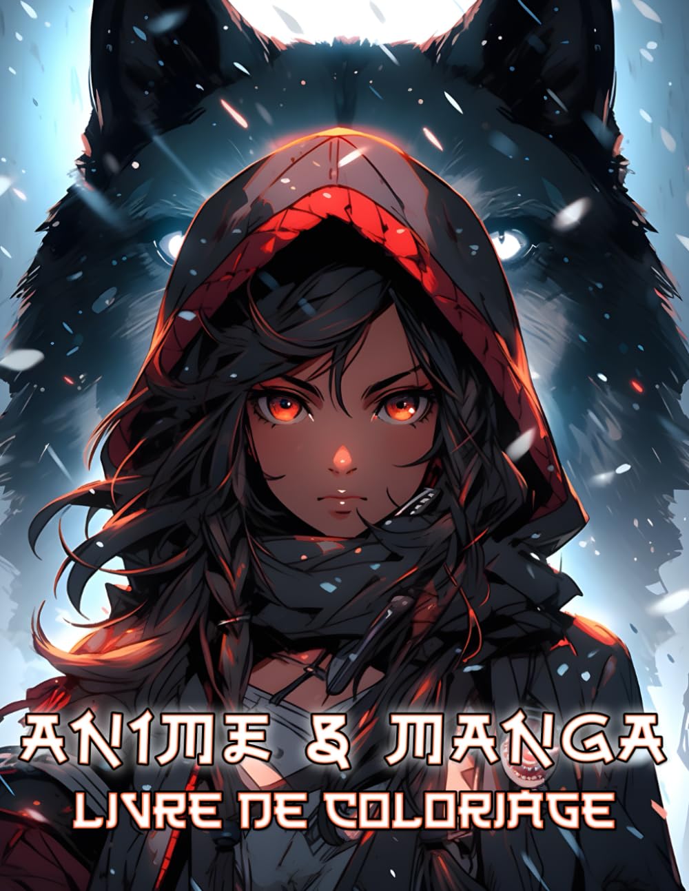 jaquette album Livre De Coloriage Anime & Manga: Un livre volumineux qui compile de nombreux dessins mettant en scène des personnages célèbres d'animes et de mangas, ... d'adolescents, d'enfants et d'adultes.