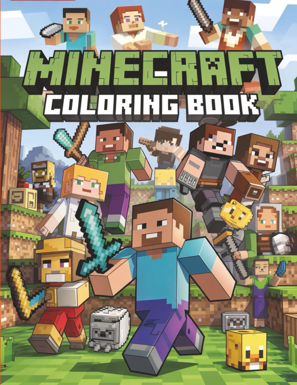 jaquette album COLORING BOOK: A Coloring Book For Kids, Boys and Adults To Have Fun And Relax: Color All Your Favorite Characters (Great Gifts)
