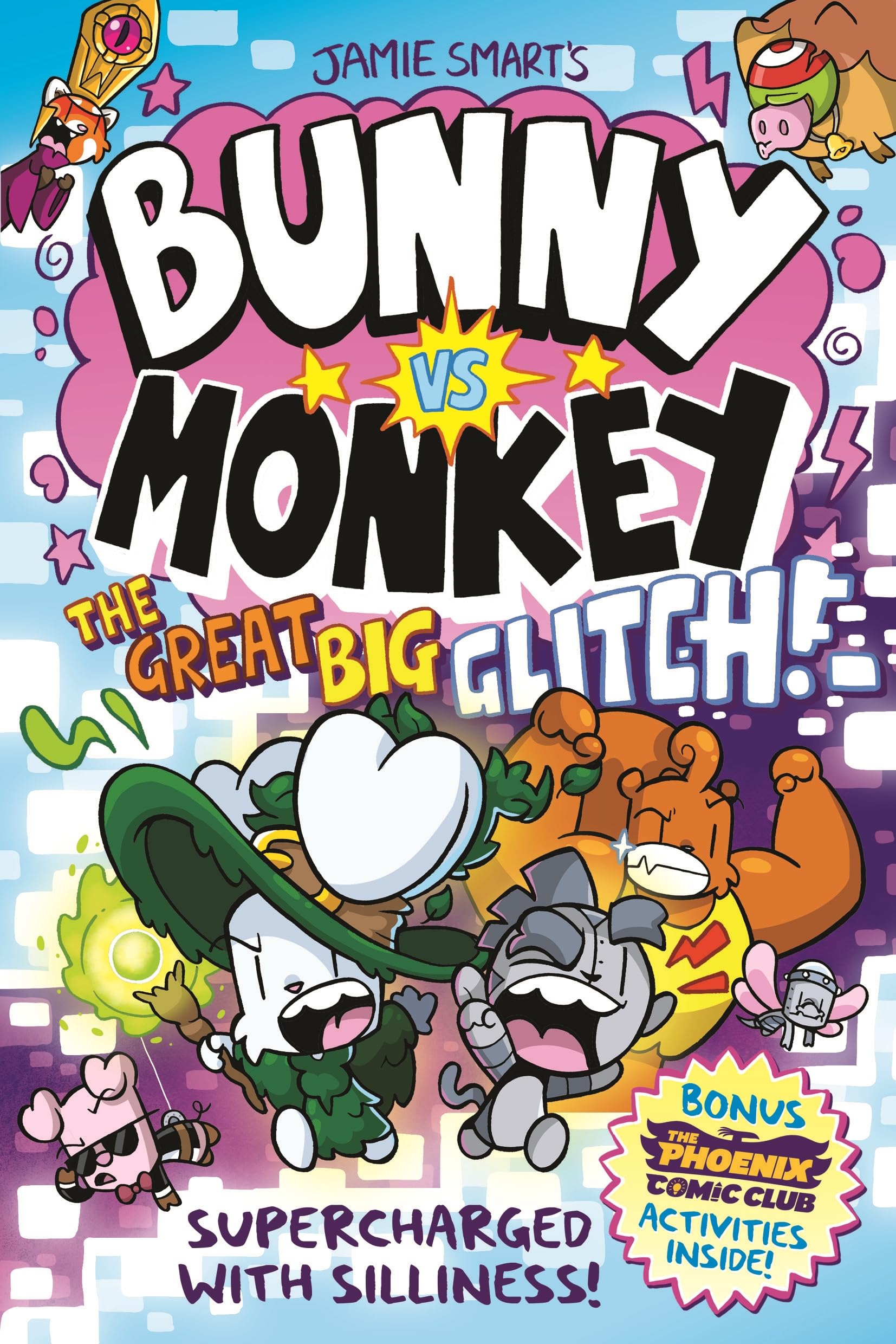 jaquette album Bunny vs Monkey: The Great Big Glitch (a Phoenix Comic Book, from the multi-million-selling creative genius Jamie Smart)