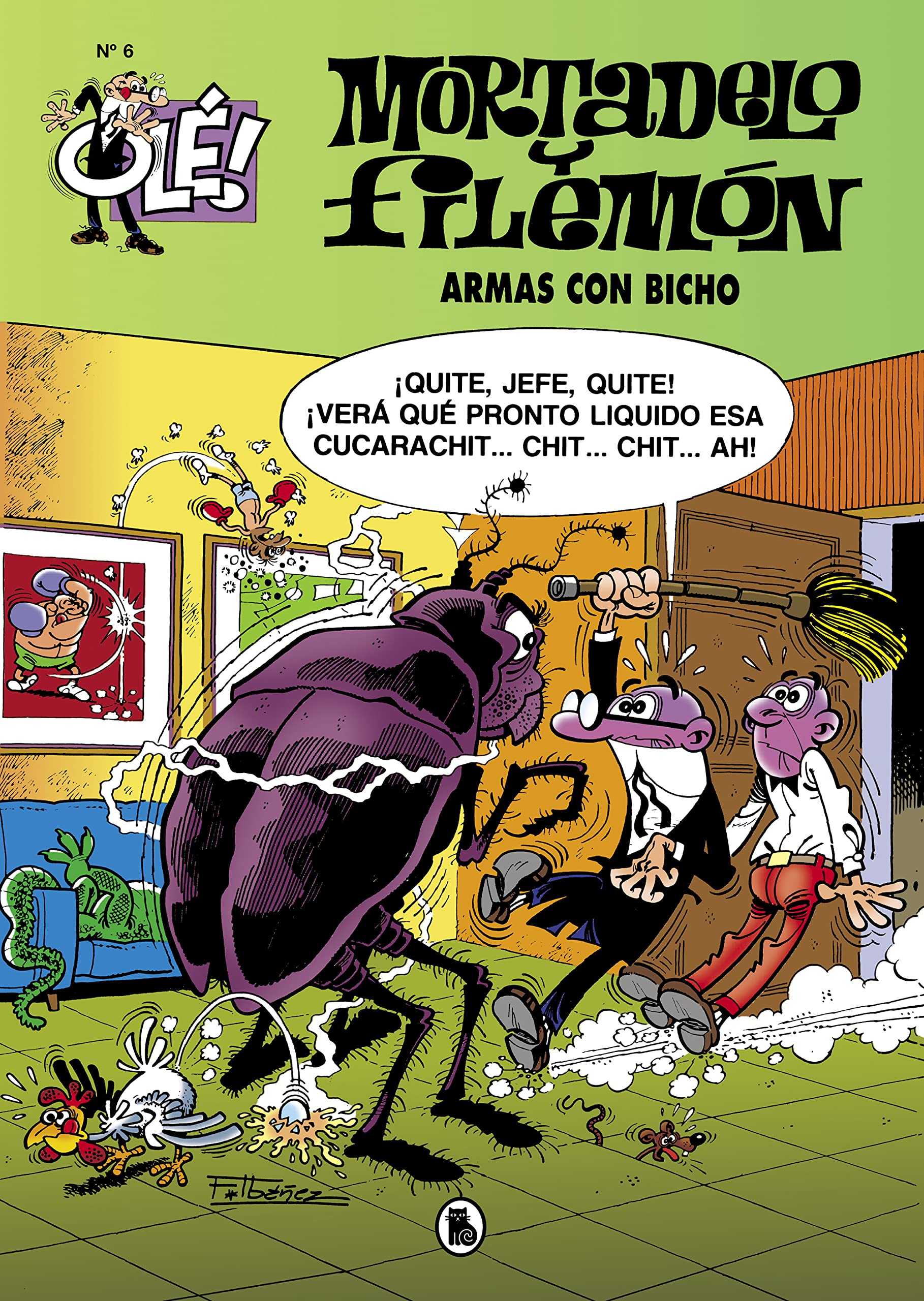 jaquette album Mortadelo y Filemón. Armas con bicho (Olé! Mortadelo 6)