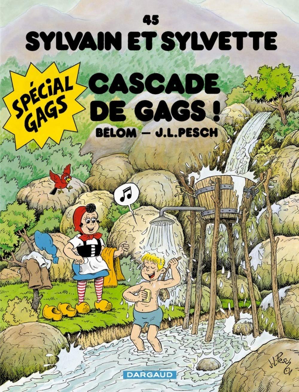 jaquette album Sylvain et Sylvette, tome 45 : Cascade de gags