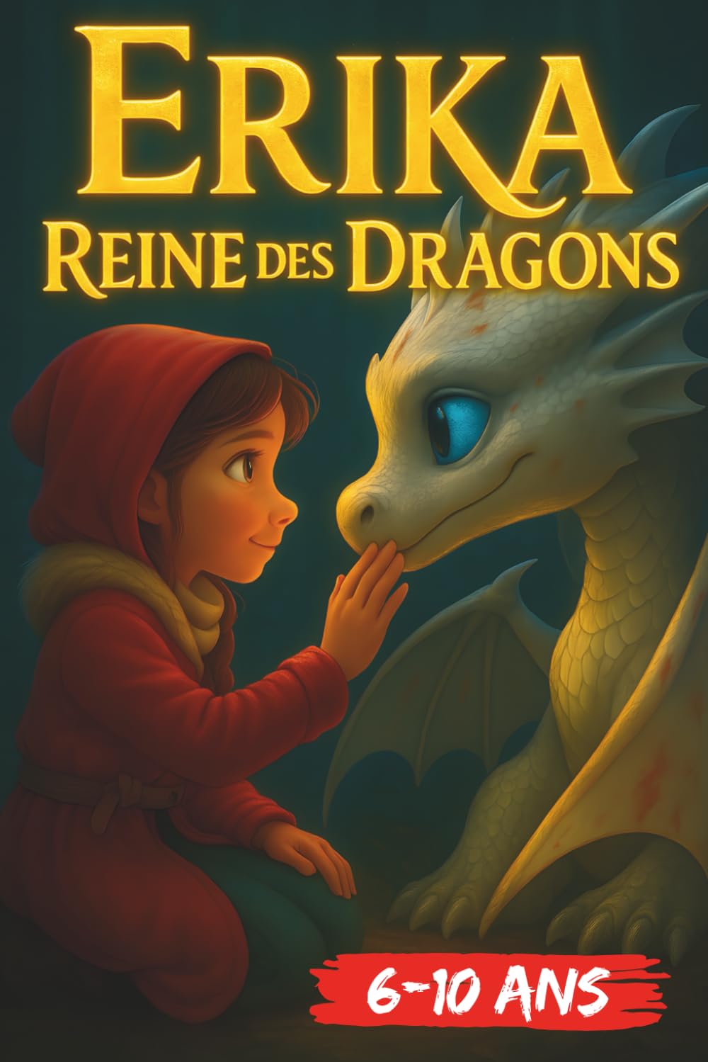 jaquette album Erika, Reine des Dragons: Une aventure magique avec des dragons pour enfants dès 6 ans | Histoire illustrée pleine de courage, d’amitié et d’émerveillement