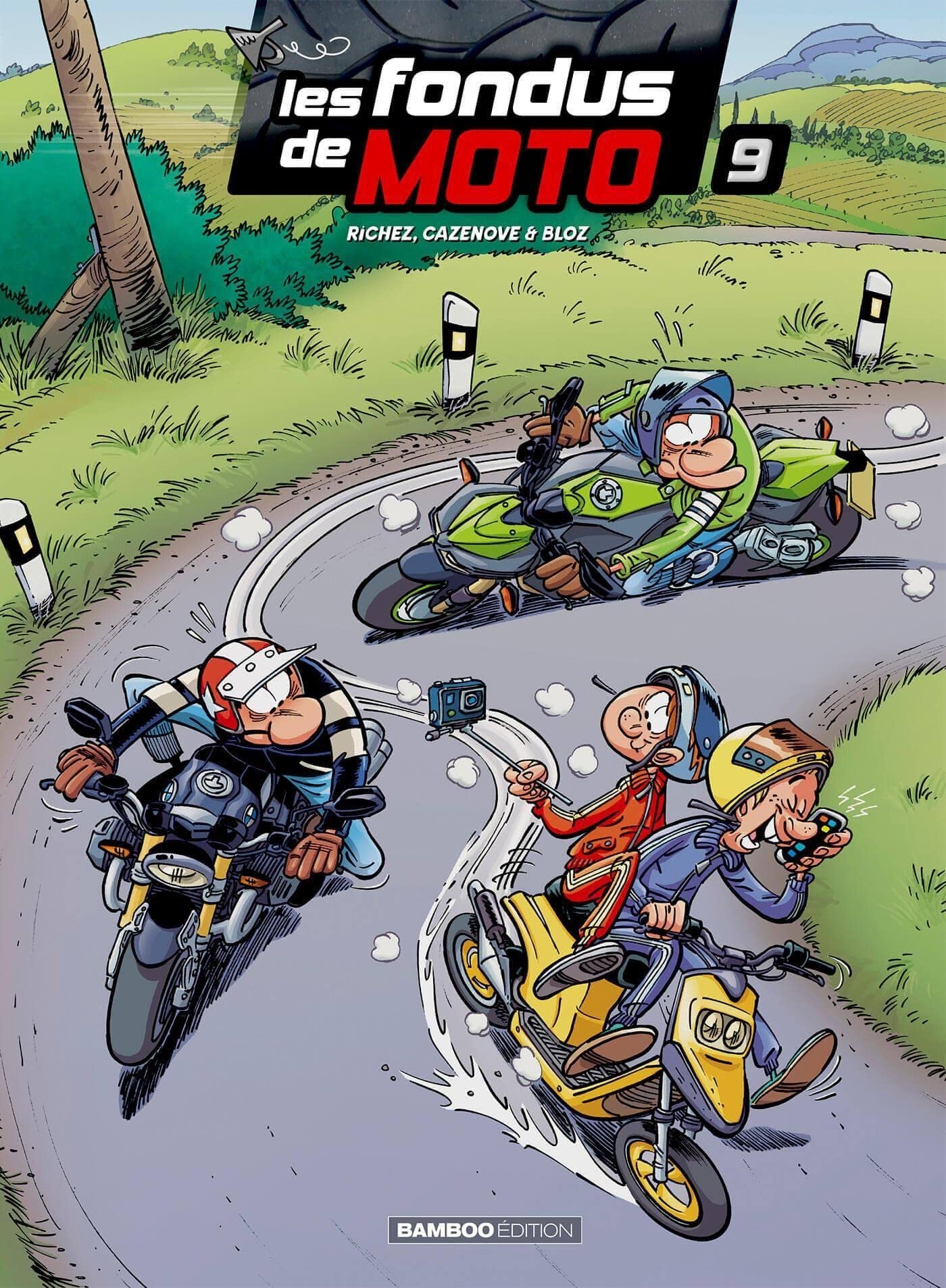 jaquette album Les Fondus de moto - tome 09 - top humour 2023