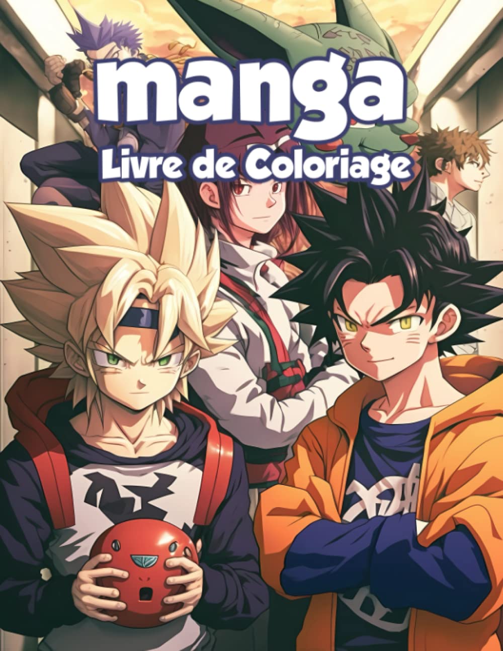 jaquette album Manga Livre De Coloriage: Plongez dans un monde fantastique de manga en coloriant des dessins originaux - Art-thérapie et relaxation pour adultes et ... en coloriant vos personnages préférés