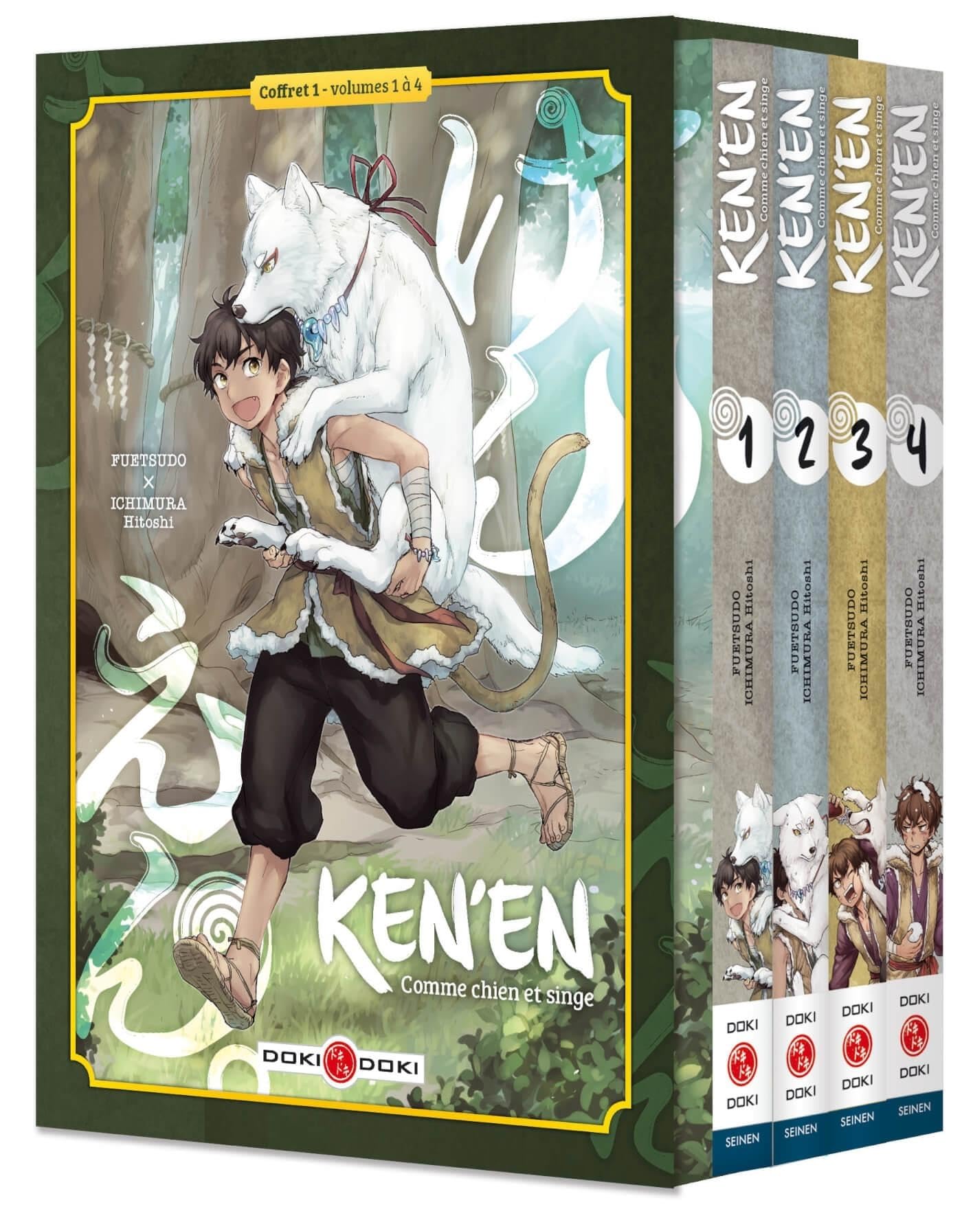 jaquette album Ken'en - Comme chien et singe - coffret - vol. 01 à vol. 04