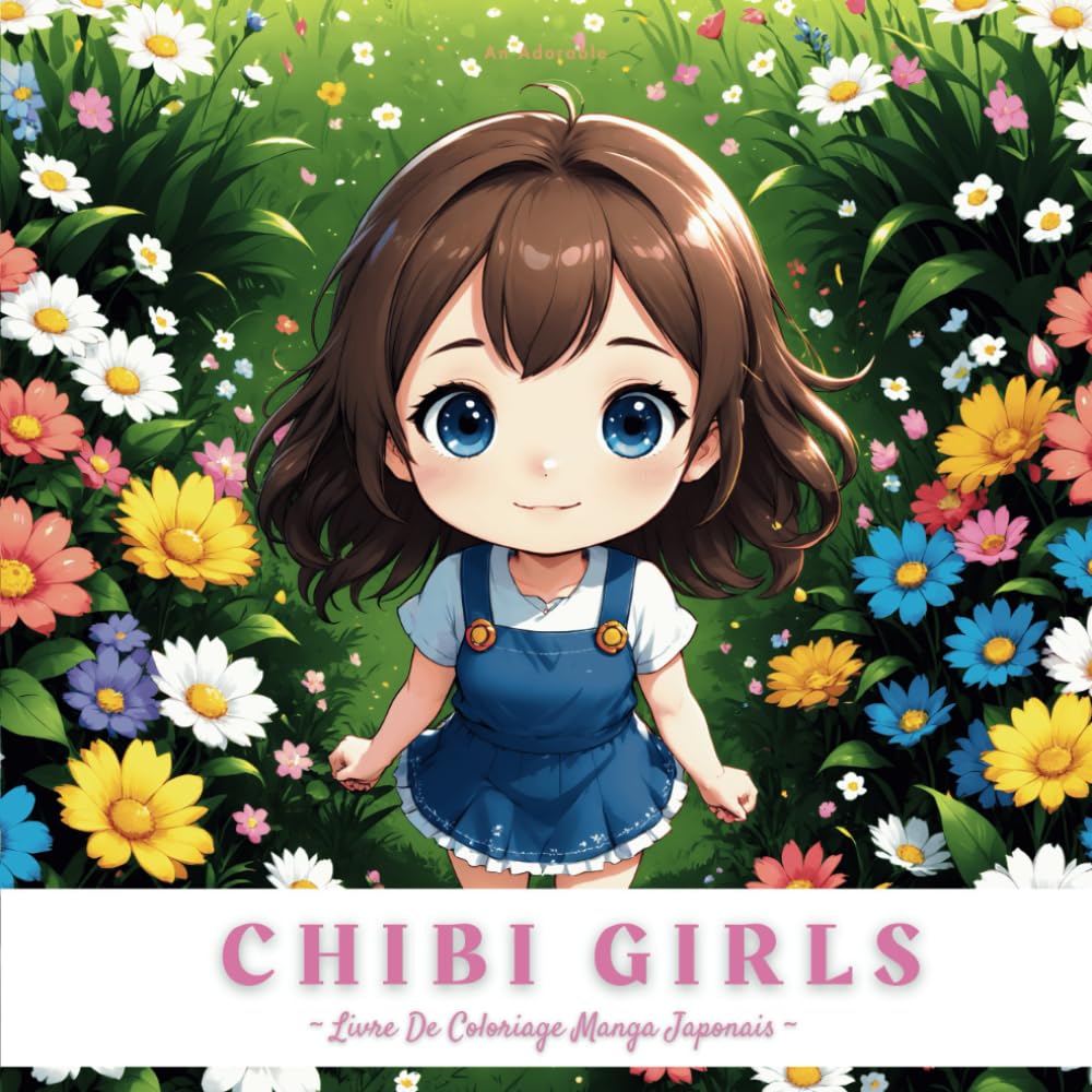 jaquette livre Chibi Girls Livre De Coloriage Manga Japonais: Livre de Coloriage Kawaii De Filles Chibi Pour Enfants et Adultes - 47 illustrations