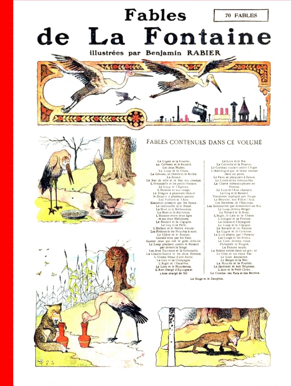 jaquette album Fables de la Fontaine - Illustrées par Benjamin Rabier
