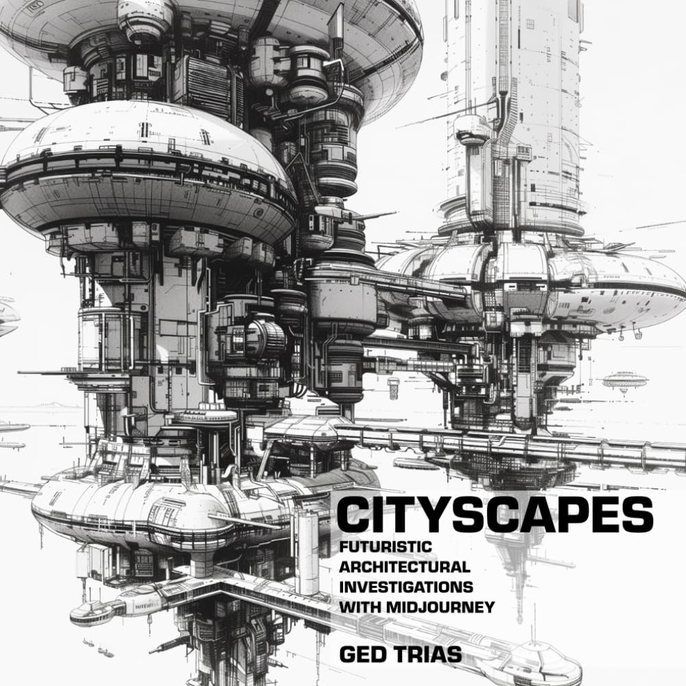 jaquette album CITYSCAPES: FUTURISTIC ARCHITECTURAL INVESTIGATIONS WITH MIDJOURNEY