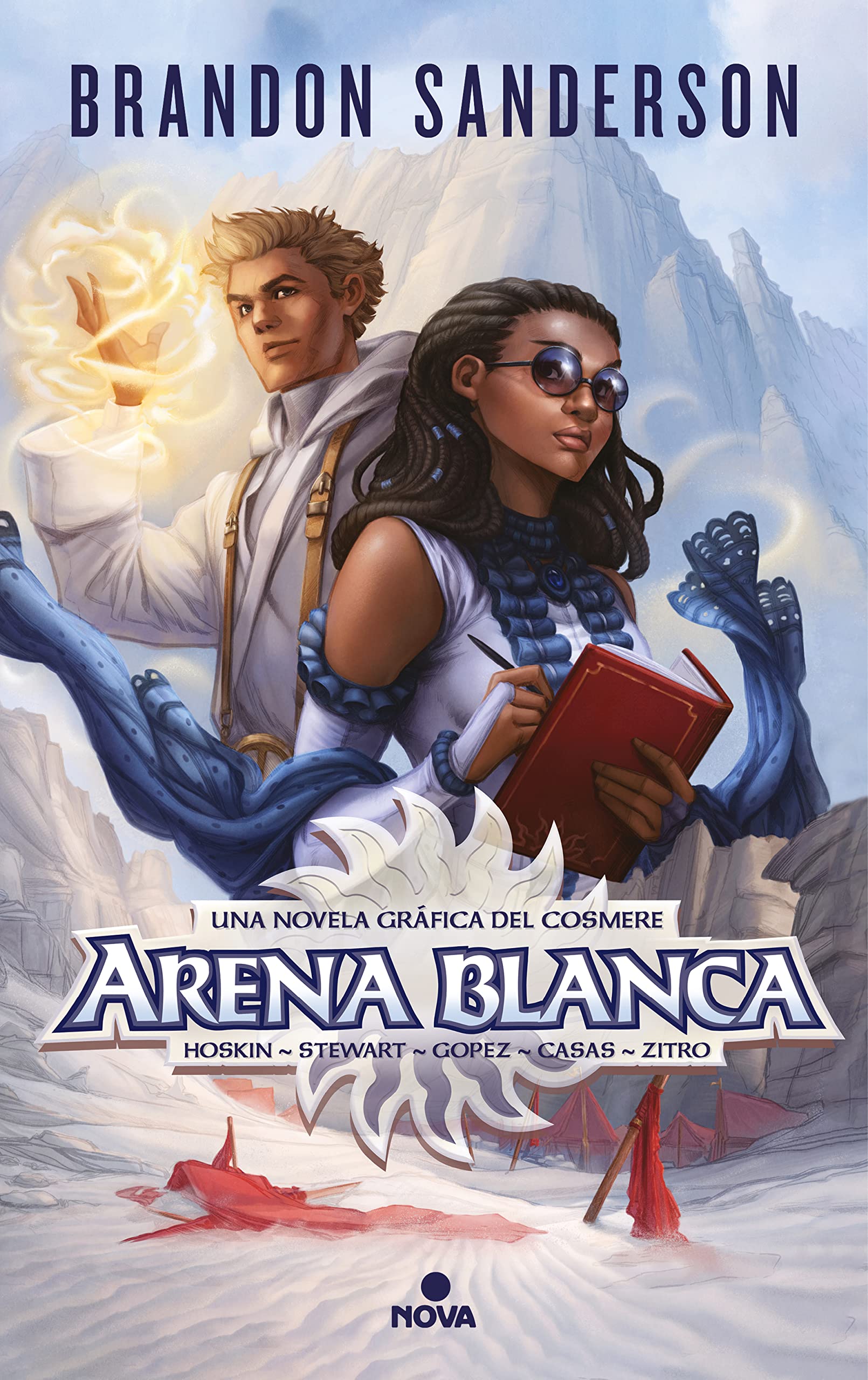 jaquette album Arena Blanca. Una novela gráfica del Cosmere (volúmenes 1-3)