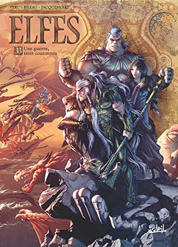 jaquette album Terres D'arran : Elfes Tome 33 - Une Guerre, Trois Couronnes