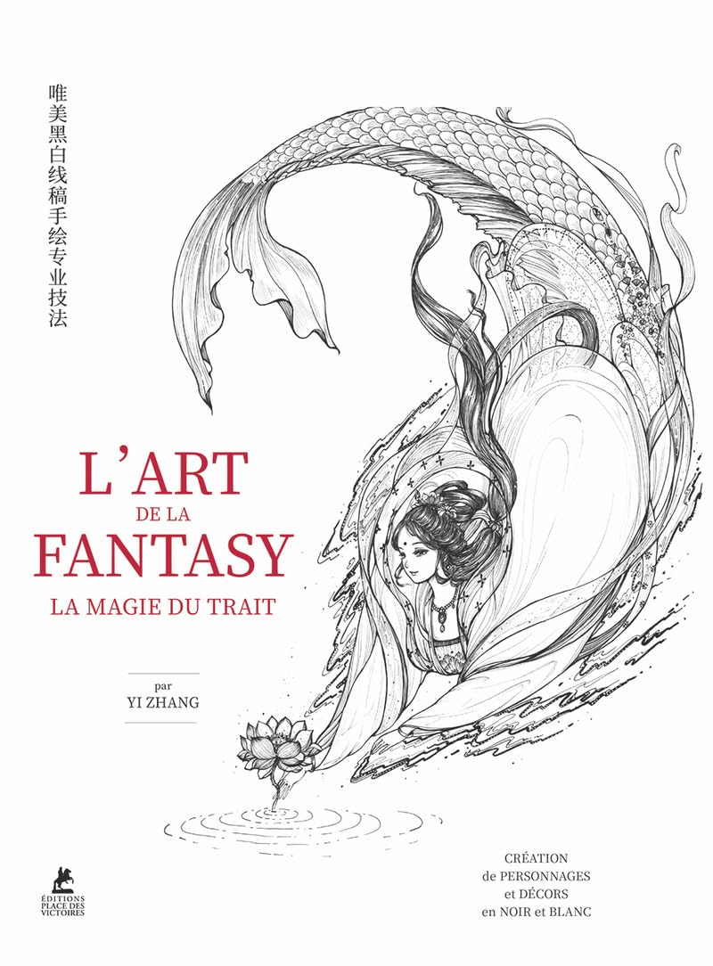 jaquette album L'Art de la Fantasy - la Magie du Trait - Conseils de pros pour un dessin au trait délicat en noir e