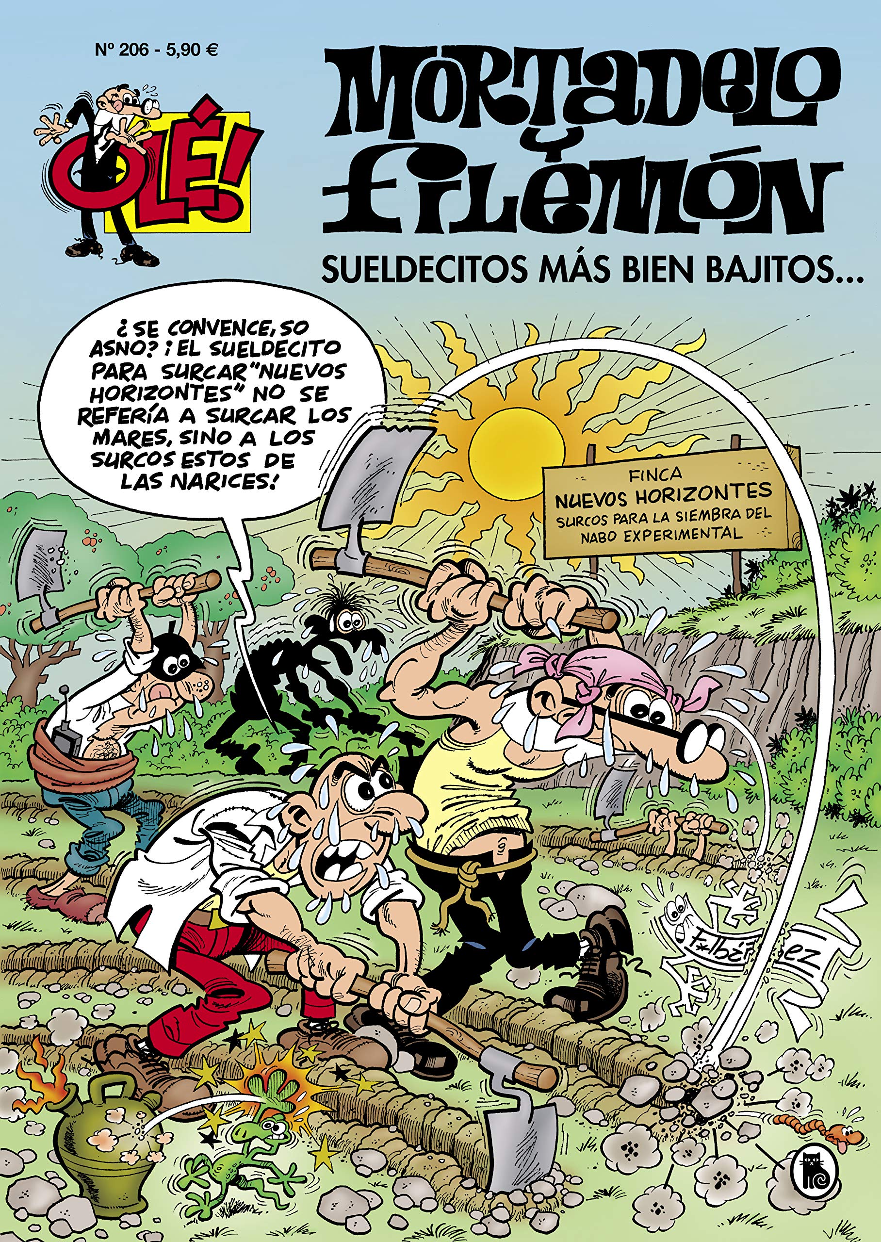 jaquette album Mortadelo y Filemón. Sueldecitos más bien bajitos... (Olé! Mortadelo 206)