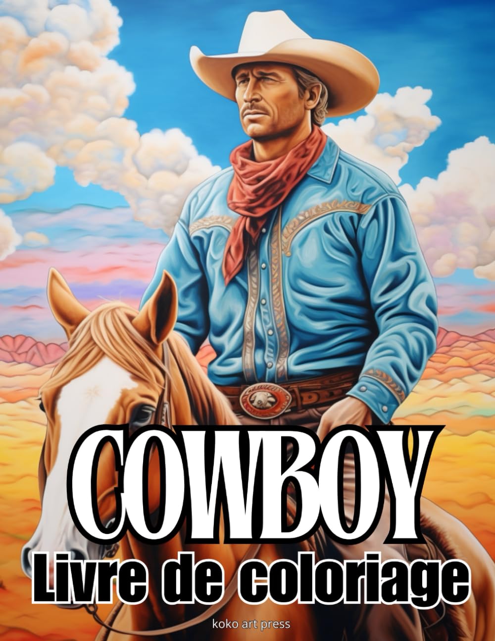 jaquette album Cowboy Livre de Coloriage: 100 Pages de Coloriage de Cowboys pour Enfants et Adultes