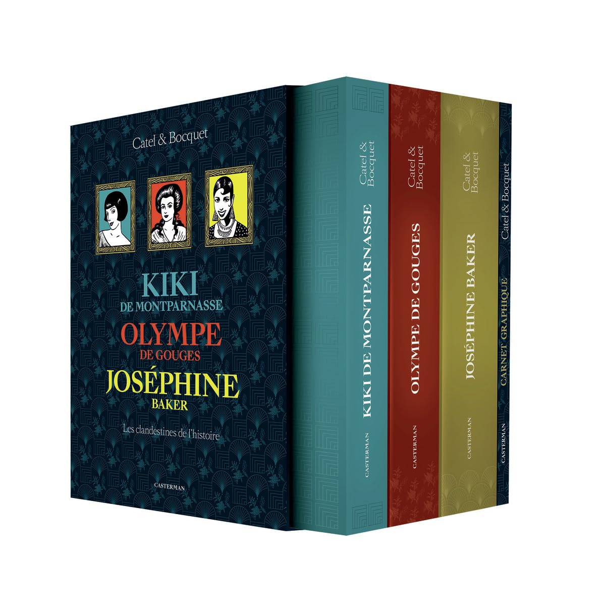 jaquette album Coffret Les Clandestines de l'Histoire: Kiki de Montparnasse - Olympe de Gouges - Joséphine Baker