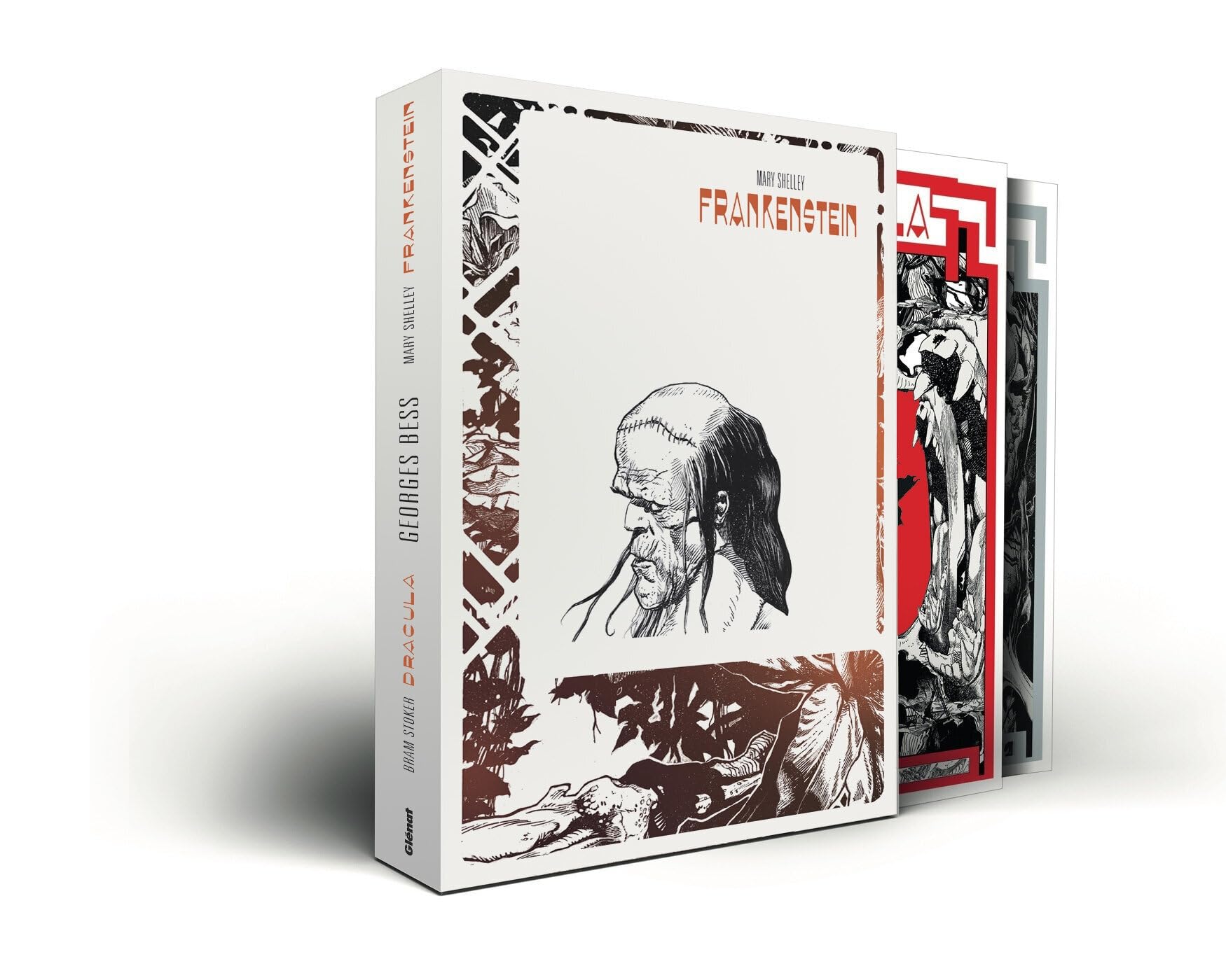 jaquette album Bram Stoker Dracula + Mary Shelley Frankenstein - Coffret Blanc Prestige