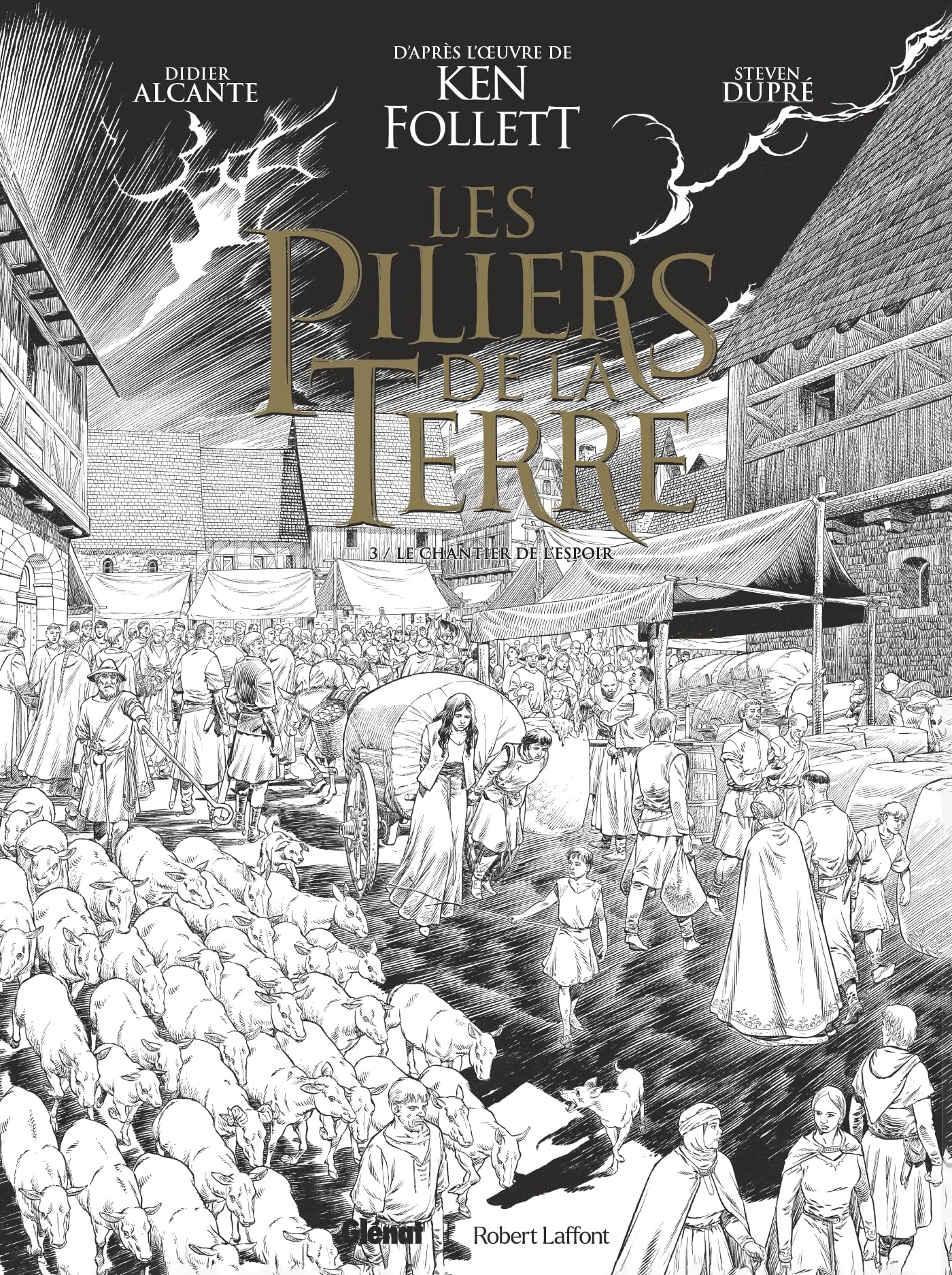 jaquette album Les Piliers de la Terre - Tome 03 - Édition spéciale N&B: Le chantier de l'espoir