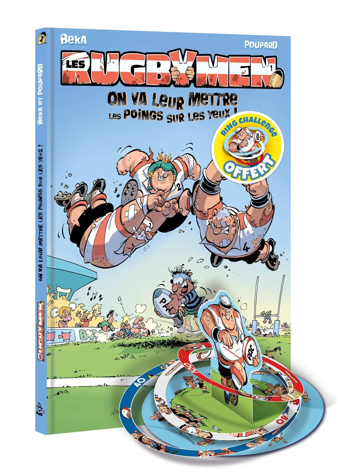 jaquette album Les Rugbymen - tome 01 + ring challenge: On va leur mettre les poings sur les yeux !