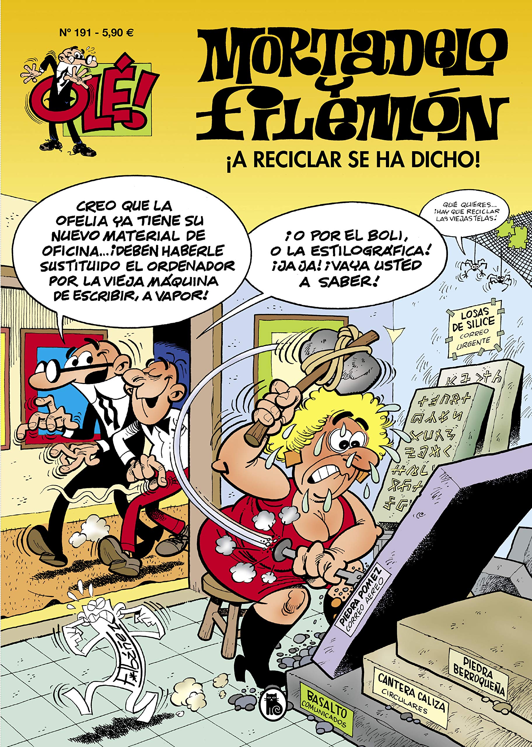jaquette album Mortadelo y Filemón. ¡A reciclar se ha dicho! (Olé! Mortadelo 191)