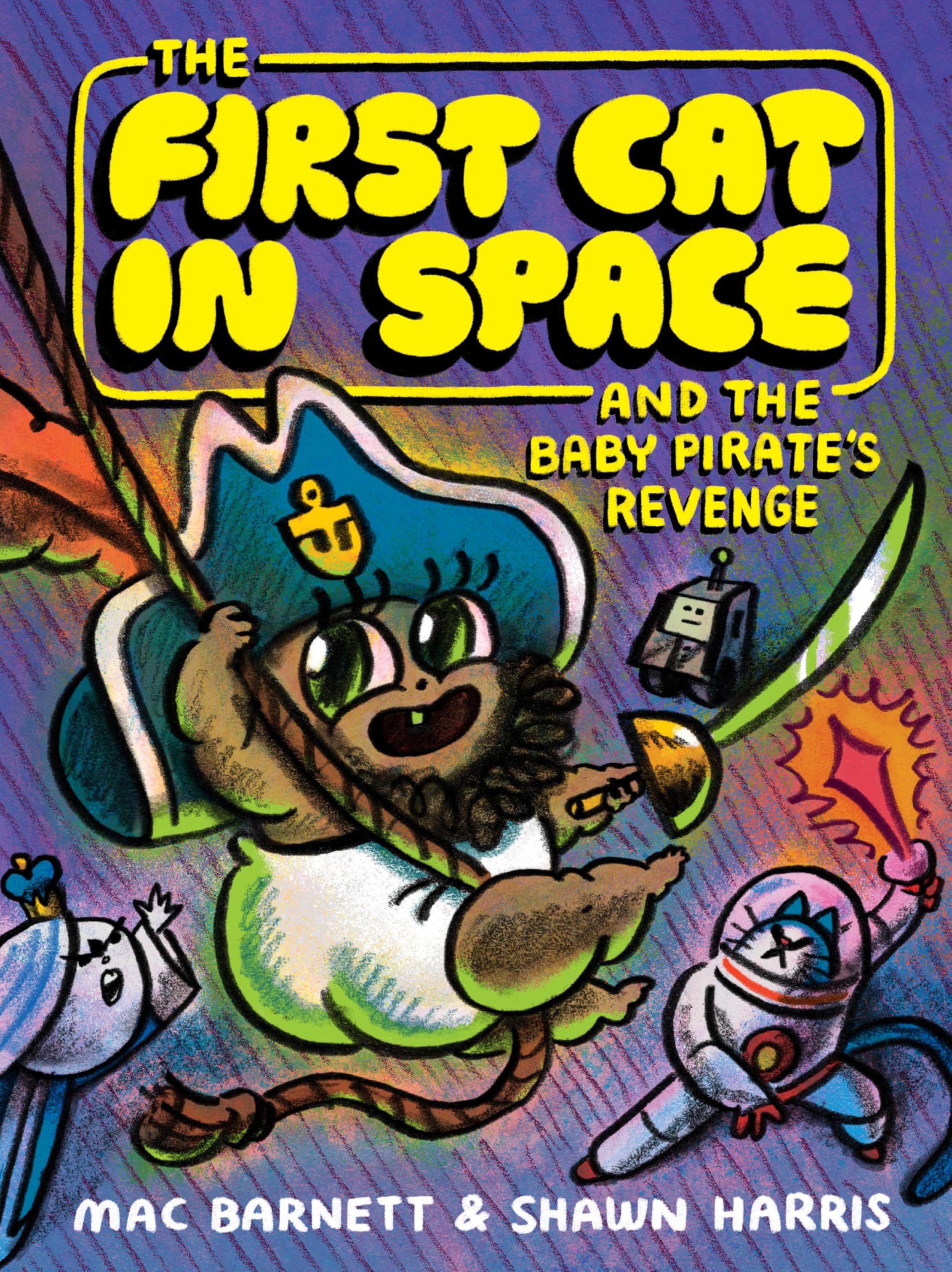 jaquette album The First Cat in Space and the Baby Pirate’s Revenge: A Graphic Novel – A Swashbuckling Pirate Adventure about Mutiny and Betrayal for Kids (Ages 8-12)