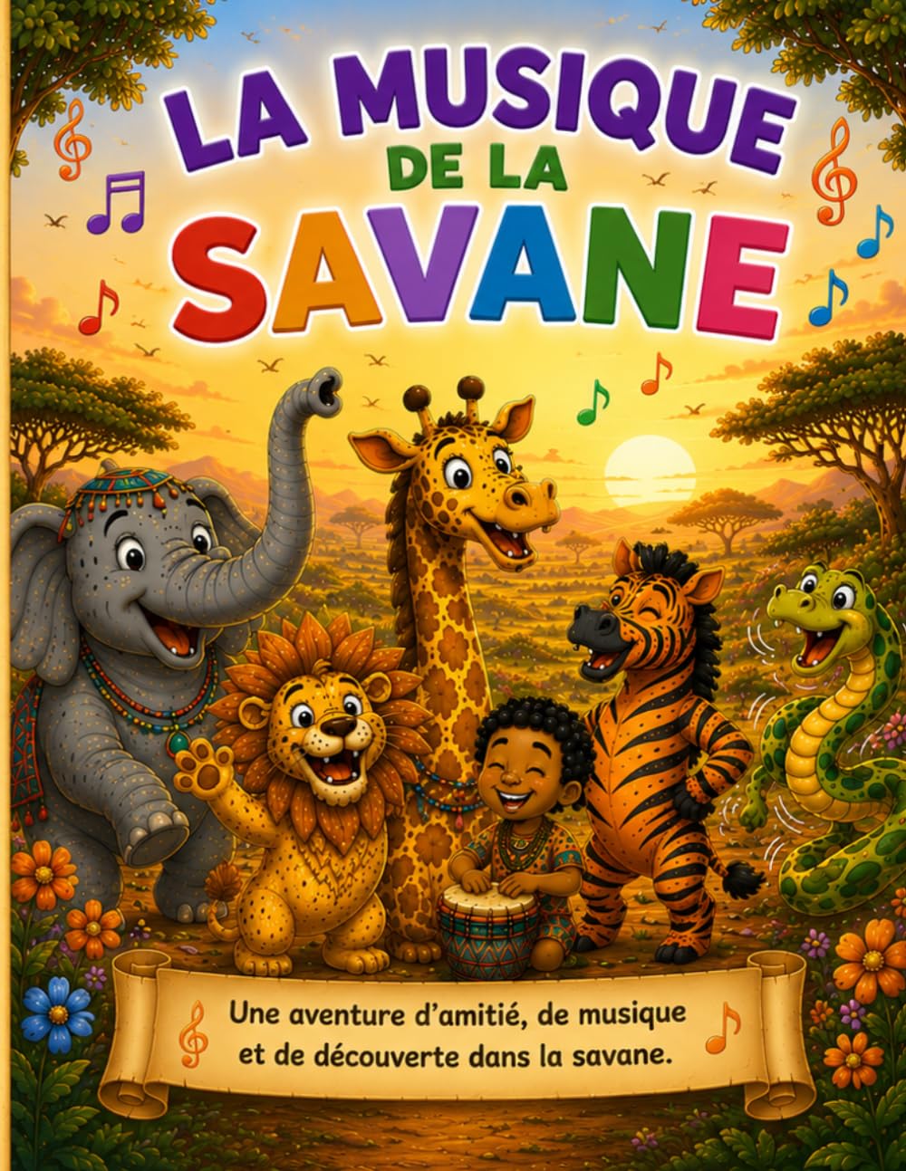 jaquette album la musique de la savane: histoire - Coloriage