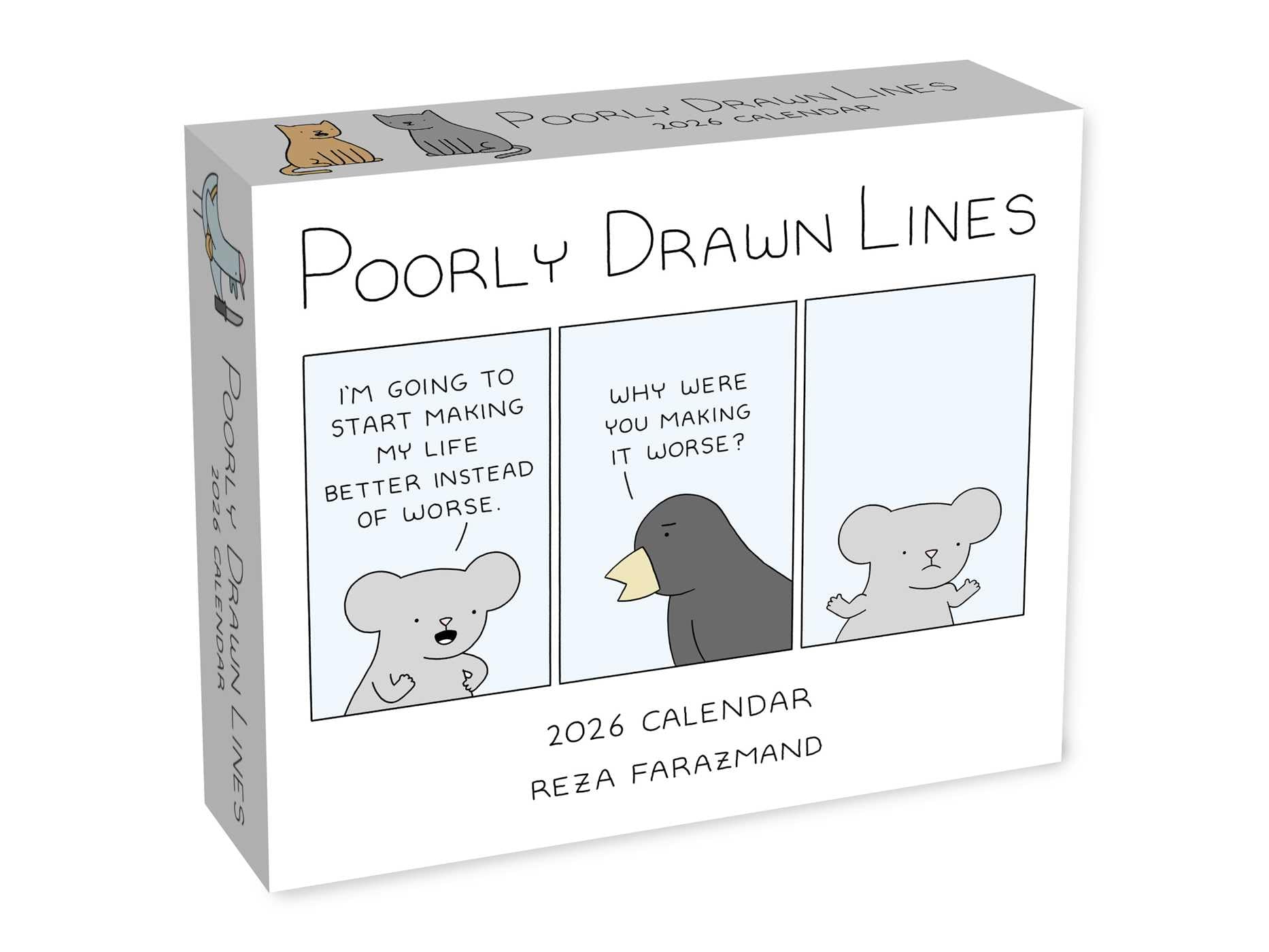 jaquette livre Poorly Drawn Lines 2026 Day-to-Day Calendar