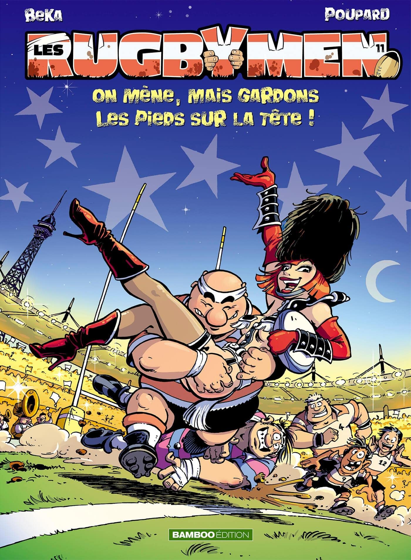 jaquette album Les Rugbymen - tome 11 - On mène, mais gardons les pieds sur la tête !