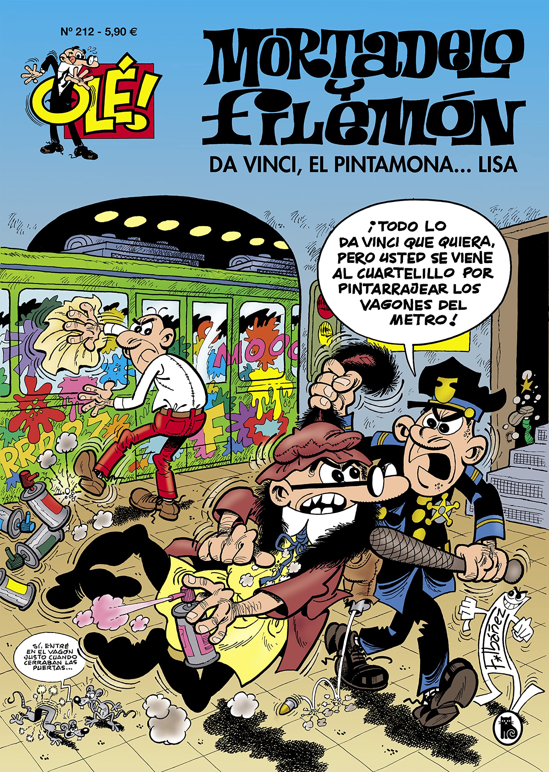 jaquette album Mortadelo y Filemón. Da Vinci, El Pintamona... Lisa (Olé! Mortadelo 212)