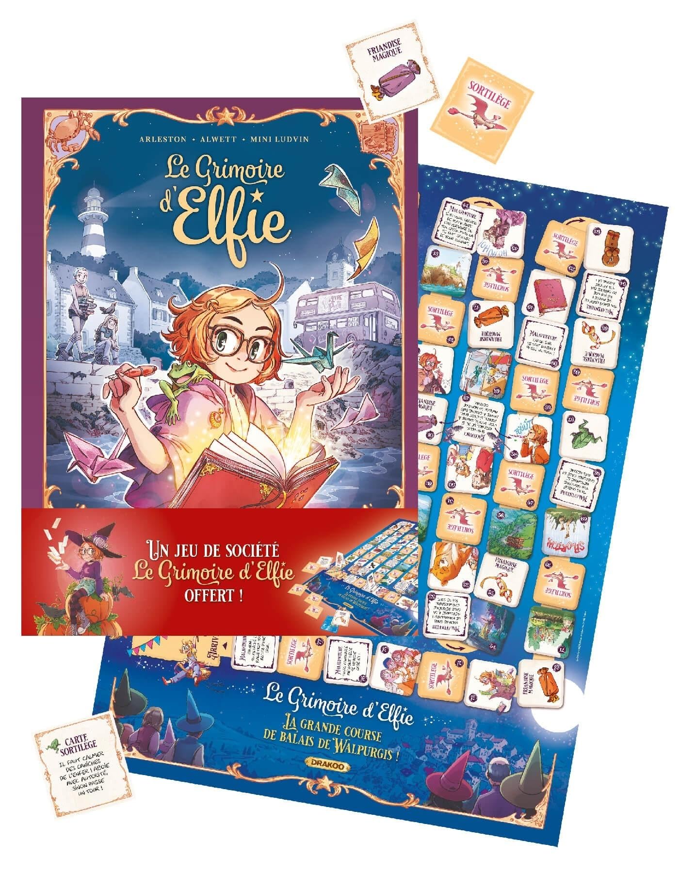 jaquette album Le Grimoire d'Elfie - vol. 01 + jeu de société offert - édition limitée: L'île presque