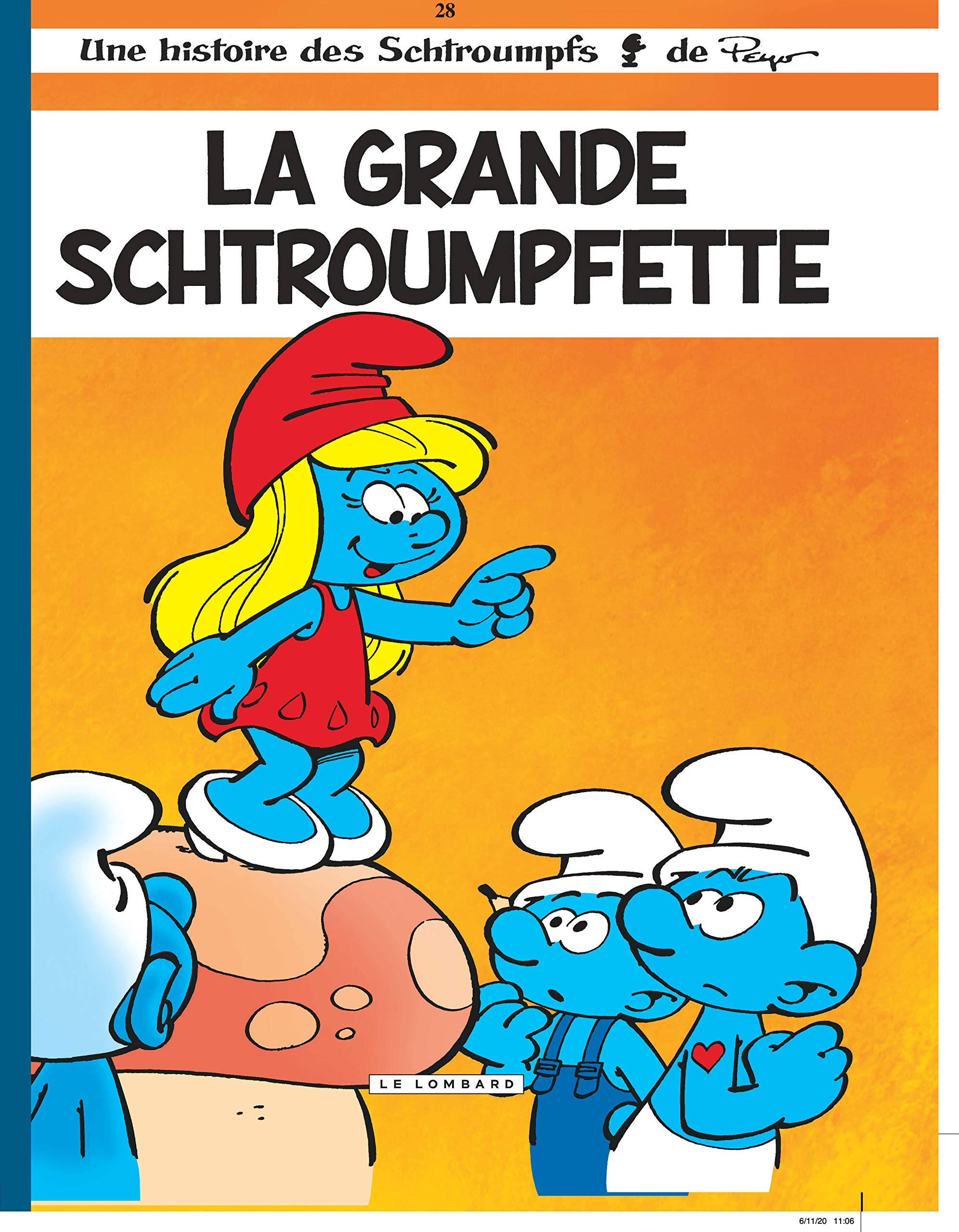 jaquette album Les Schtroumpfs Lombard - tome 28 - La Grande Schtroumpfette