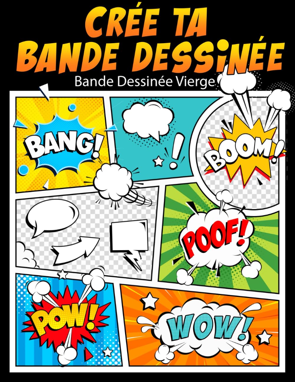 jaquette album Bande dessinée vierge: 120 planches de BD vierges pour adultes, ados et enfants.