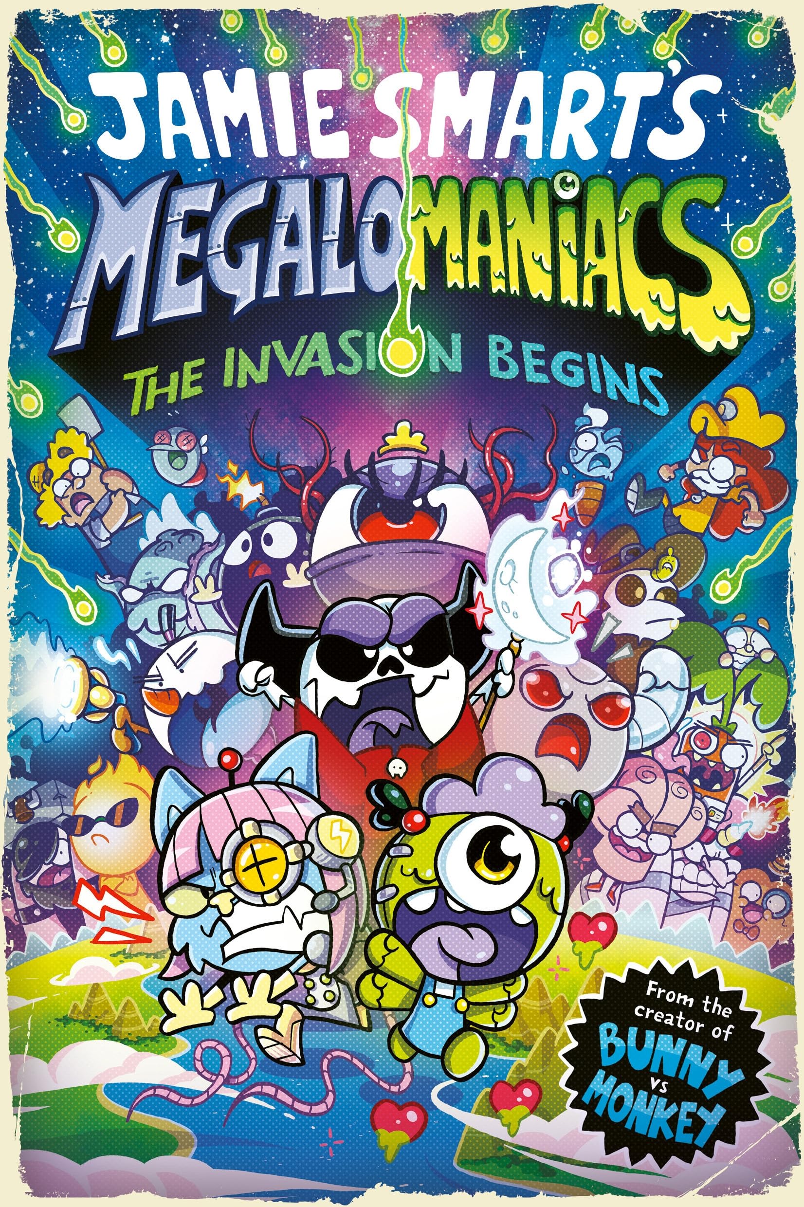 jaquette album Megalomaniacs: The Invasion Begins! (a Phoenix Comic Book, from the multi-million-selling creative genius Jamie Smart)