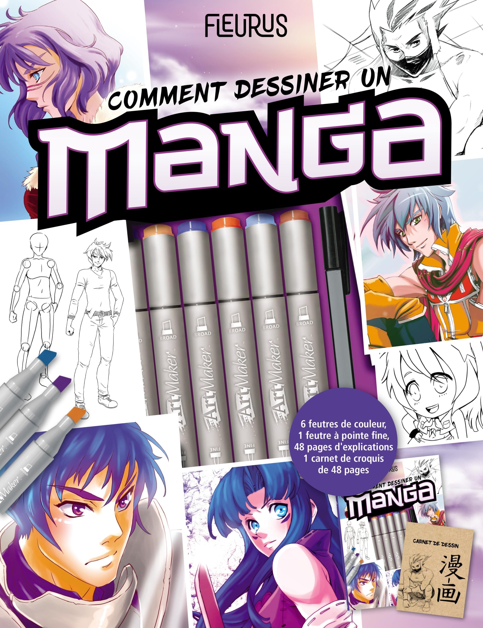 jaquette album Comment dessiner un manga: Avec 6 feutres pro et 1 marqueur
