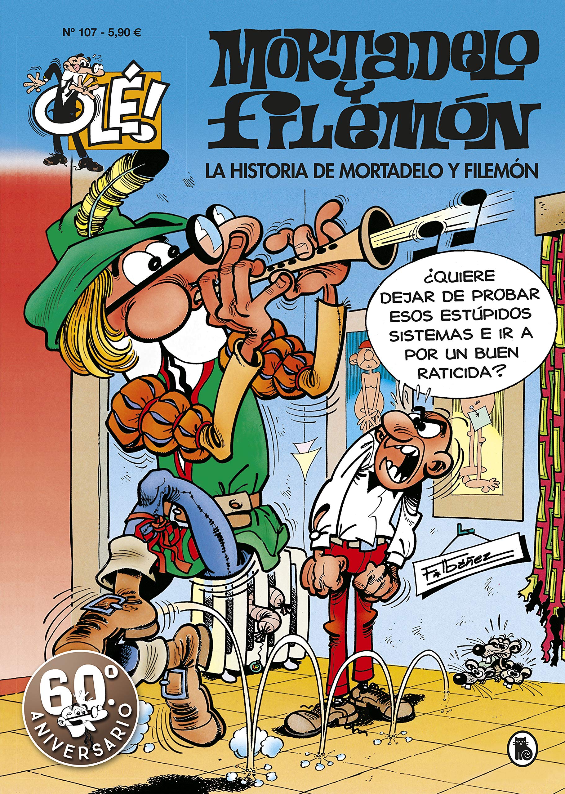 jaquette album La historia de Mortadelo y Filemón (Olé! Mortadelo 107)