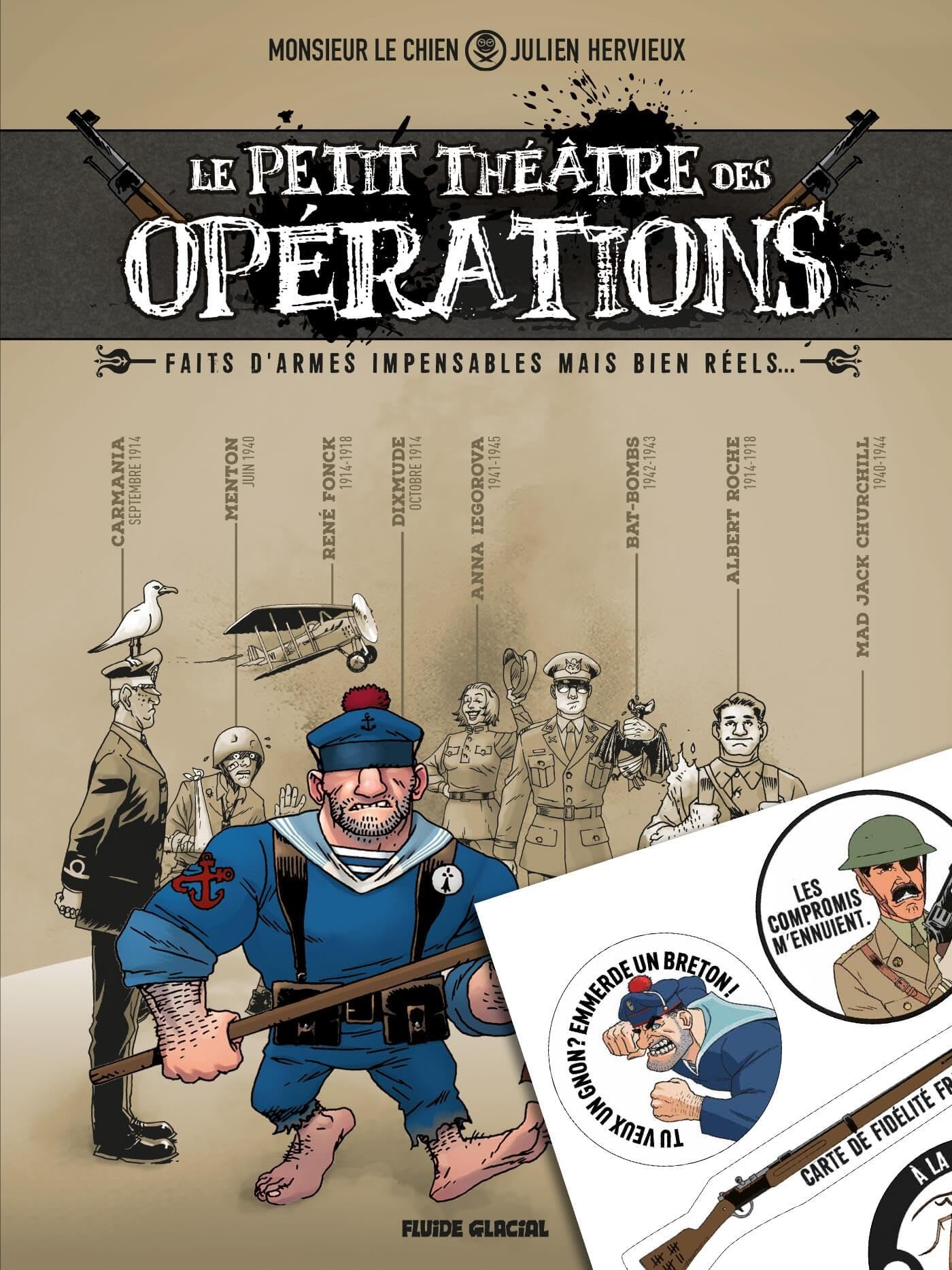 jaquette album Le Petit Théâtre des opérations - tome 01 + 1 planche sticker offerte - édition limitée: Faits d'armes impensables mais bien réels...