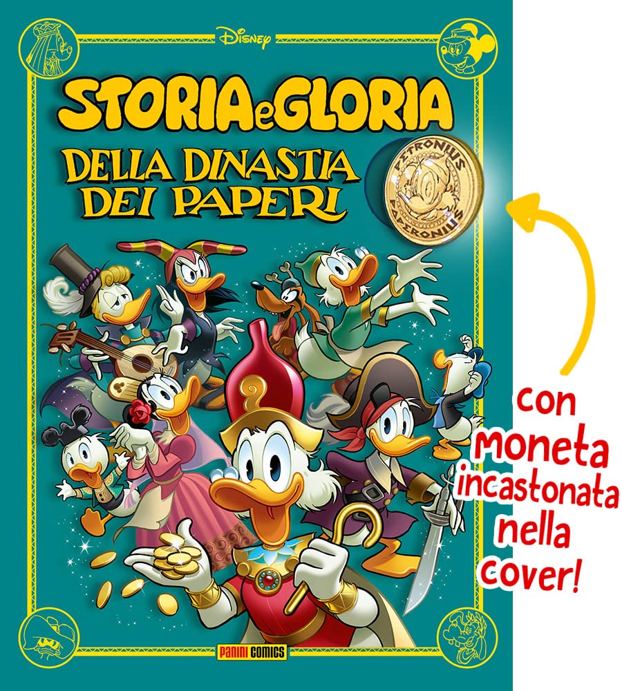 jaquette album Storia e gloria della dinastia dei paperi. Con moneta incastonata nella cover