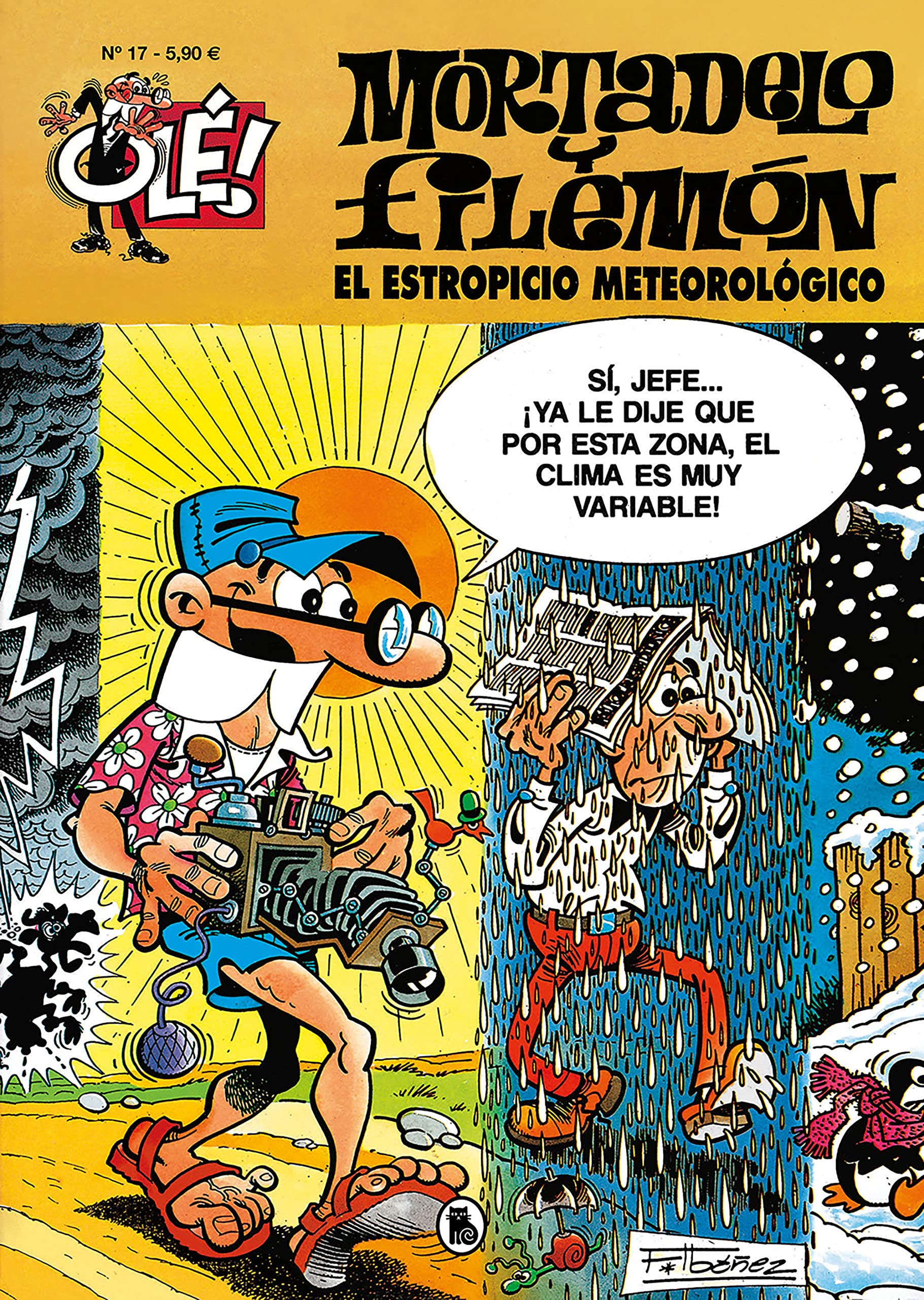 jaquette album Mortadelo y Filemón. El estropicio meteorológico (Olé! Mortadelo 17)