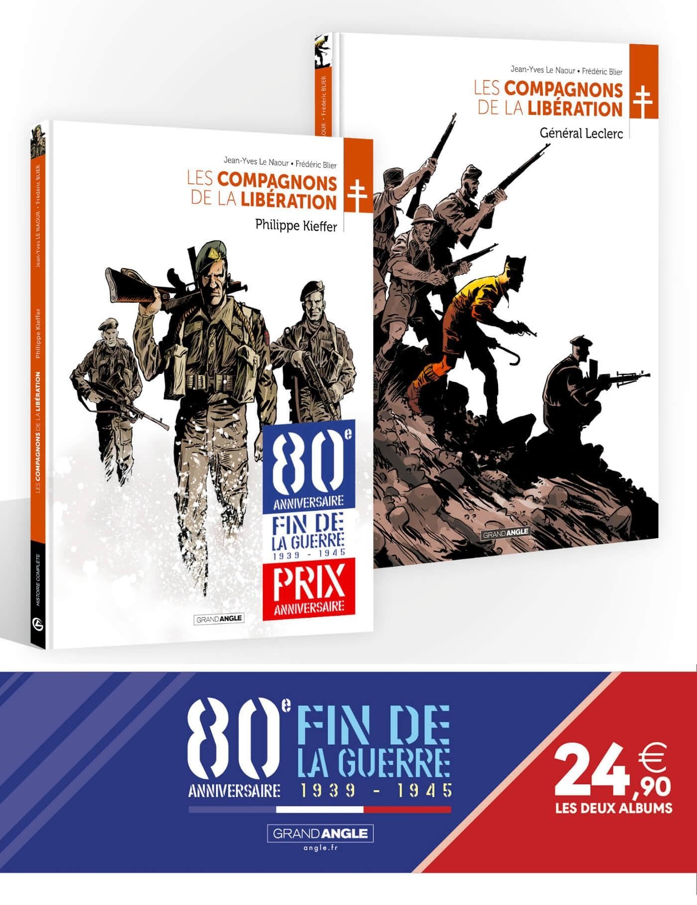 jaquette album Les Compagnons de la Libération - Pack 80 ans de la guerre 39/45 : Philippe Kieffer/Général Leclerc