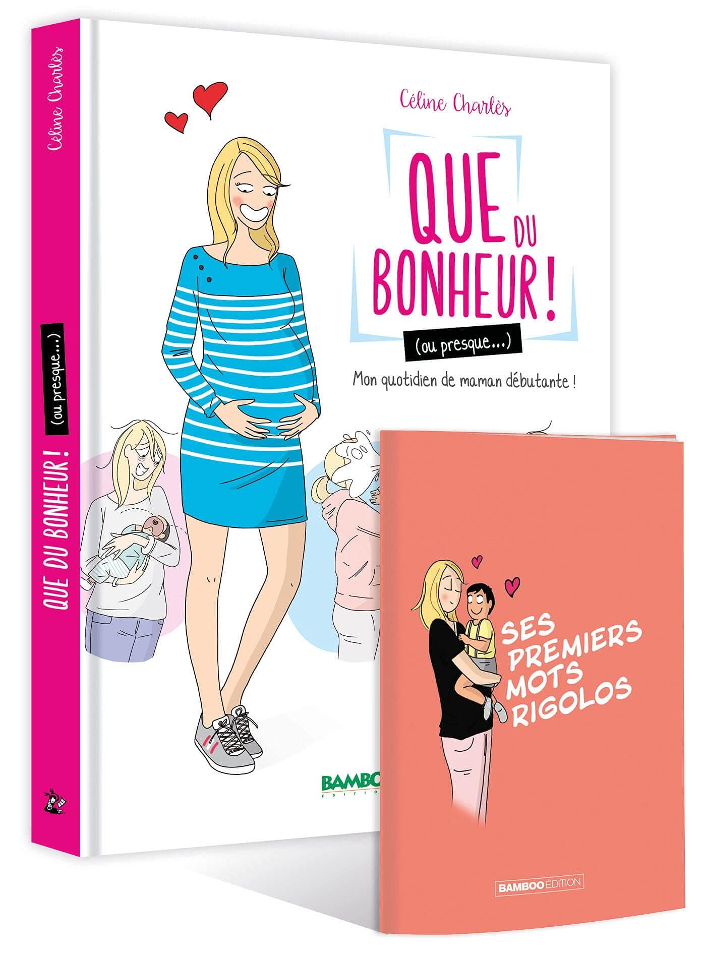 jaquette album Que du bonheur (ou presque...) - tome 01 + carnet mots d'enfants: Ma vie de maman débutante !