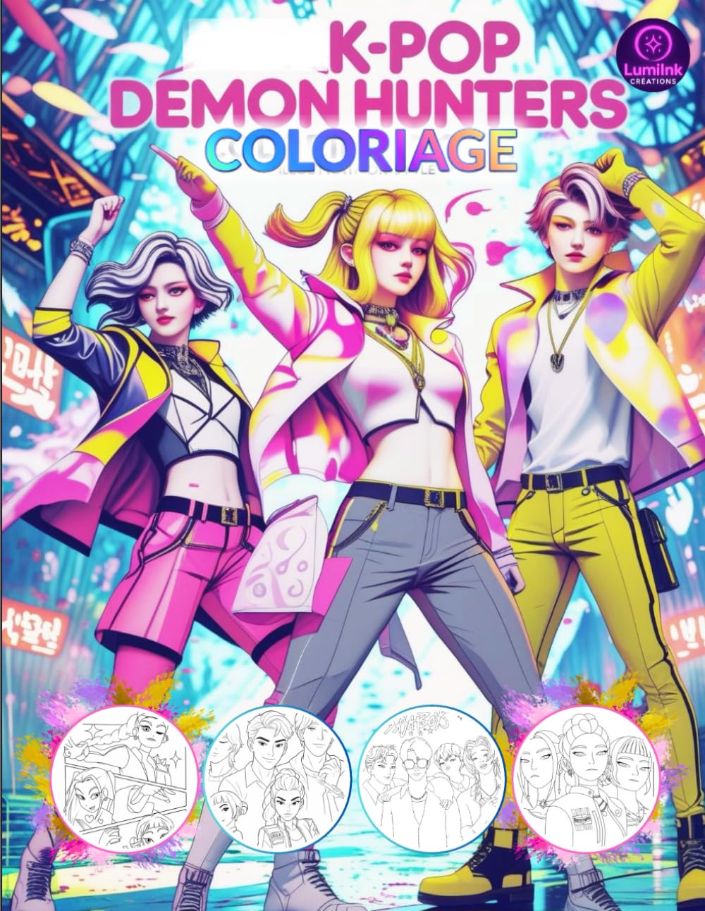 jaquette album Κ-Pop Démon Ηunters Coloriage: Le Cadeau Parfait pour les Fans de Style Κ-Ρop et de Fantasy