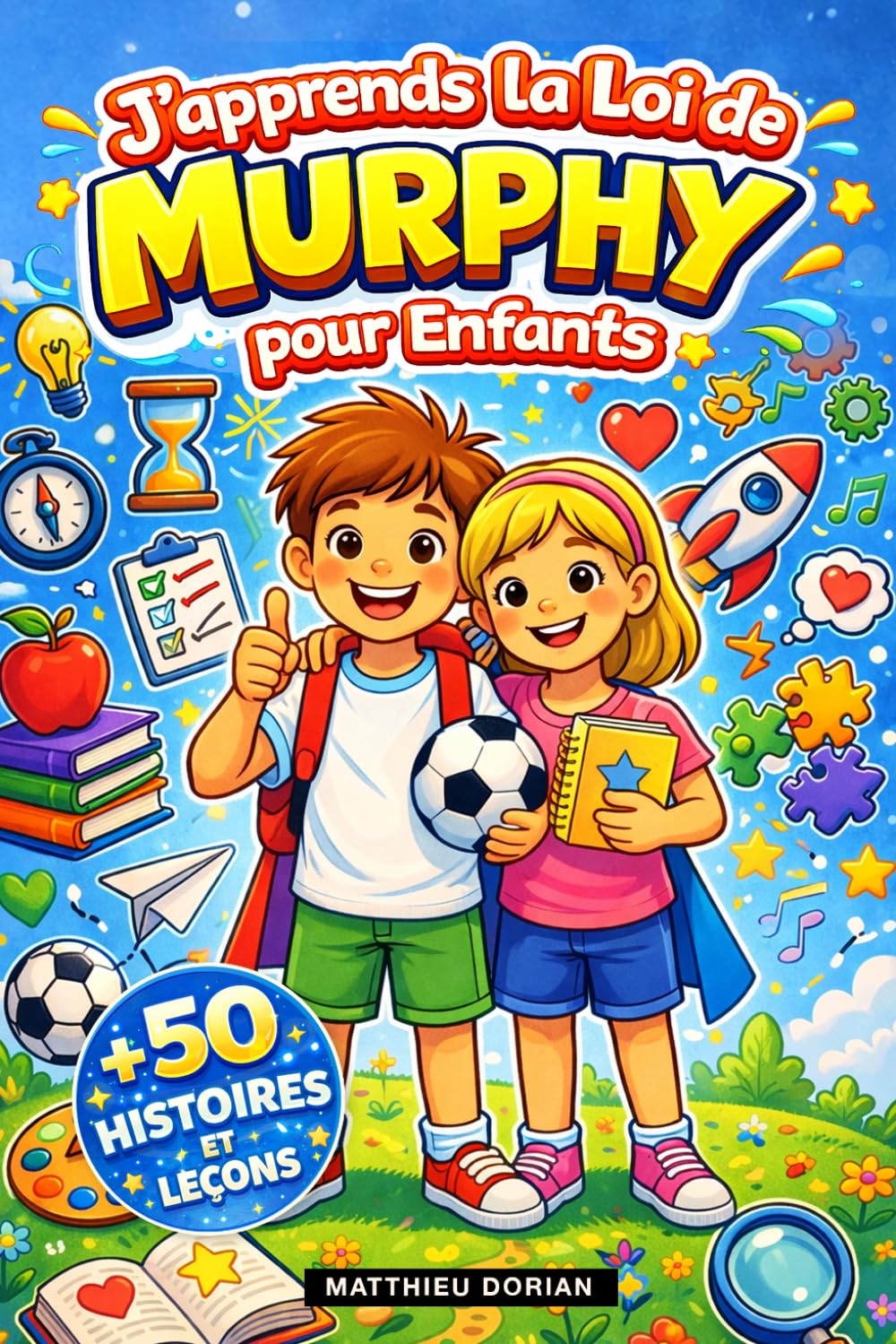 jaquette album J’apprends la Loi de Murphy pour Enfants: 50 histoires amusantes pour apprendre à gérer les imprévus, développer la confiance et transformer les petits problèmes en grandes leçons