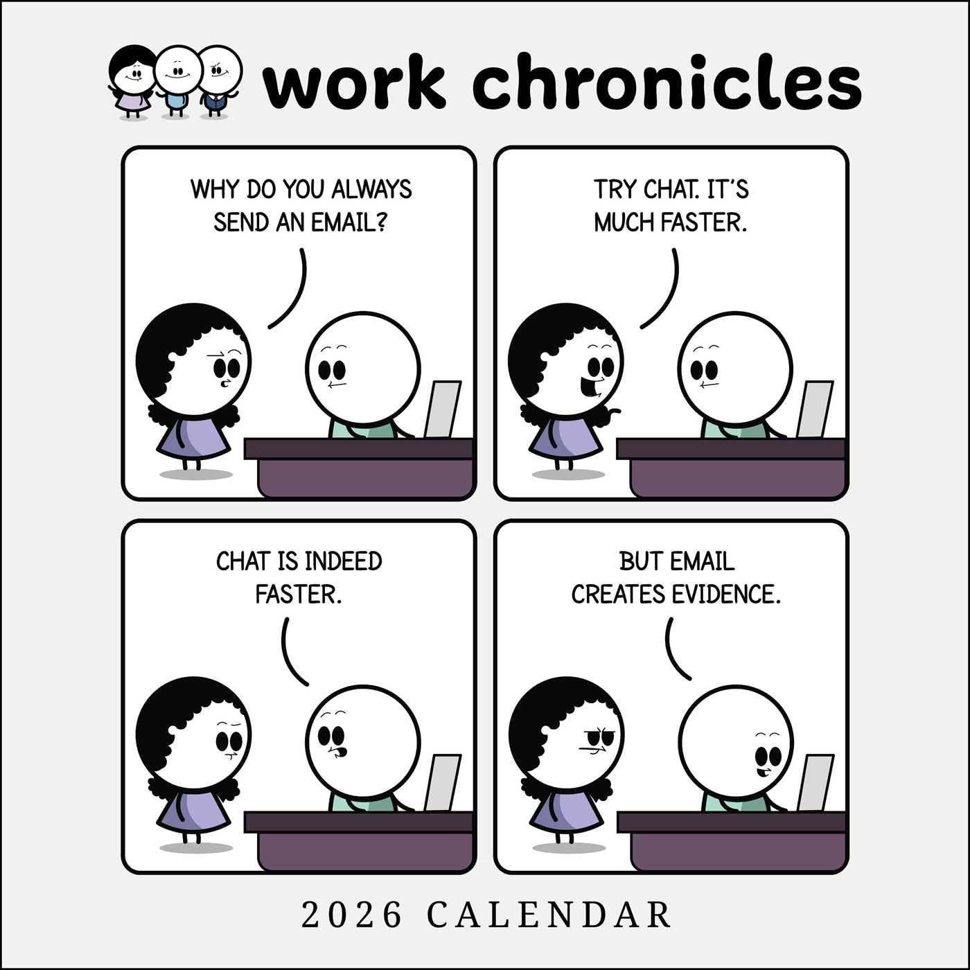 jaquette livre Work Chronicles 2026 Wall Calendar