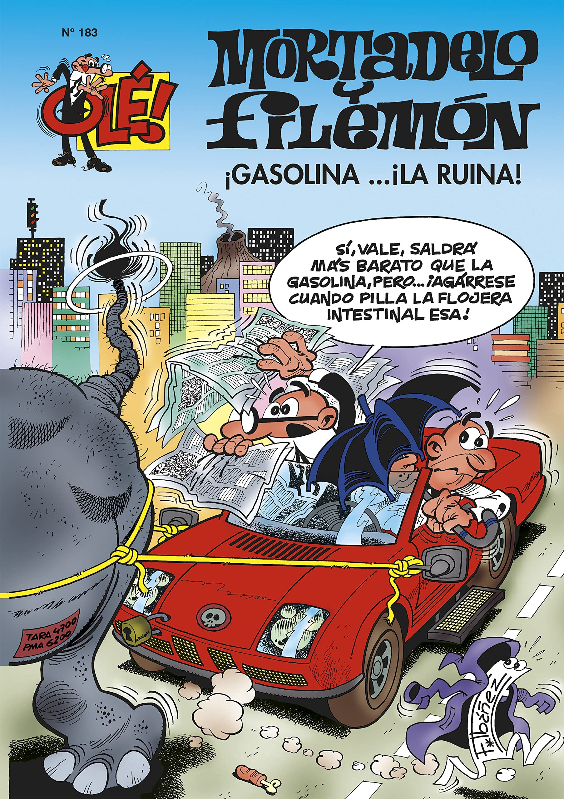 jaquette album Mortadelo y Filemón. Gasolina... ¡la ruina! (Olé! Mortadelo 183)