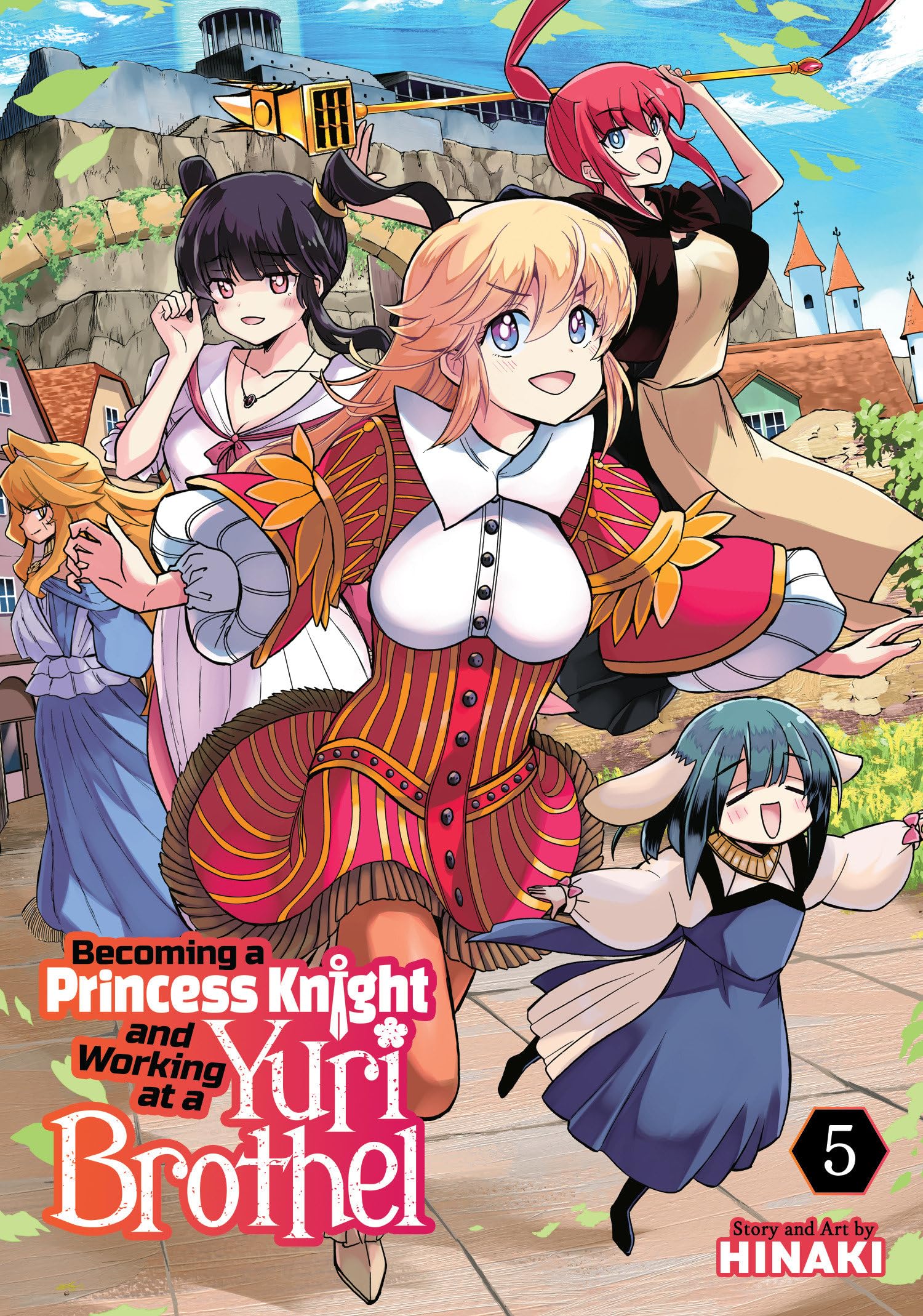 jaquette livre Becoming a Princess Knight and Working at a Yuri Brothel Vol. 5