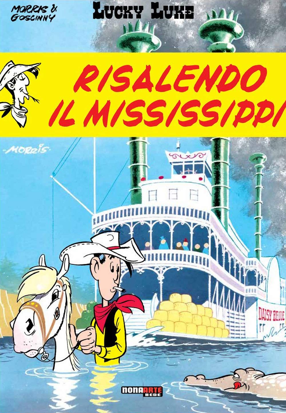 jaquette album Risalendo il Mississippi. Lucky Luke