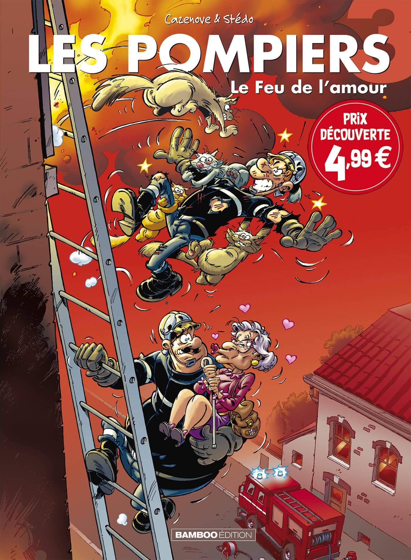 jaquette album Les Pompiers - tome 03 - top humour 2021: Le feu de l'amour